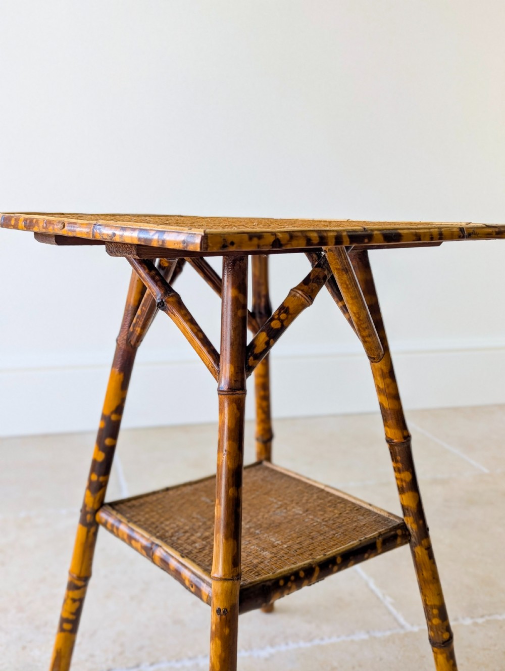 Antique Victorian Tiger Bamboo Occasional Table c.1890 View II