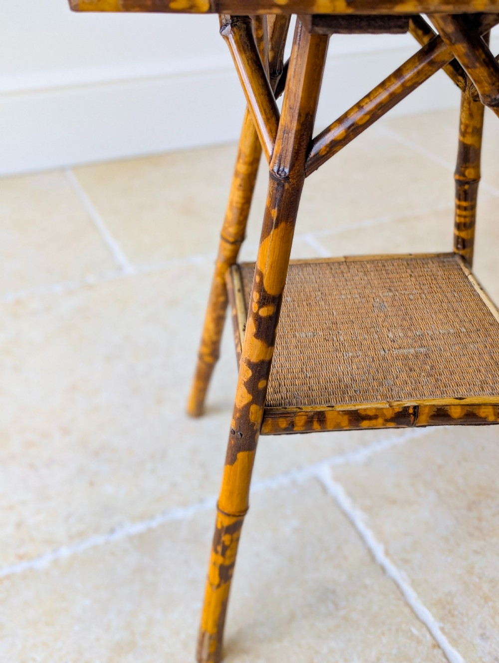 Antique Victorian Tiger Bamboo Occasional Table c.1890 View IV