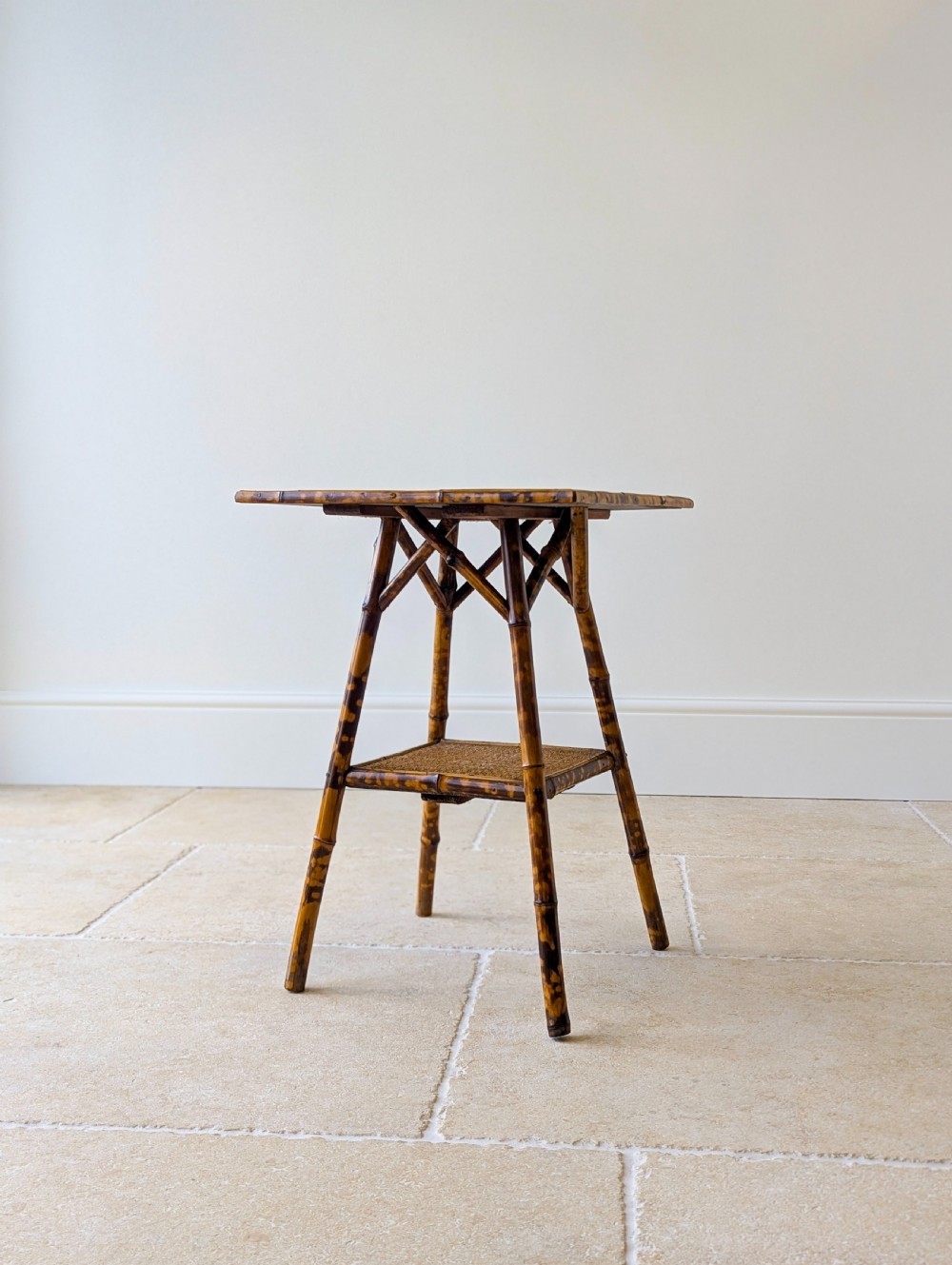 Antique Victorian Tiger Bamboo Occasional Table c.1890 View V