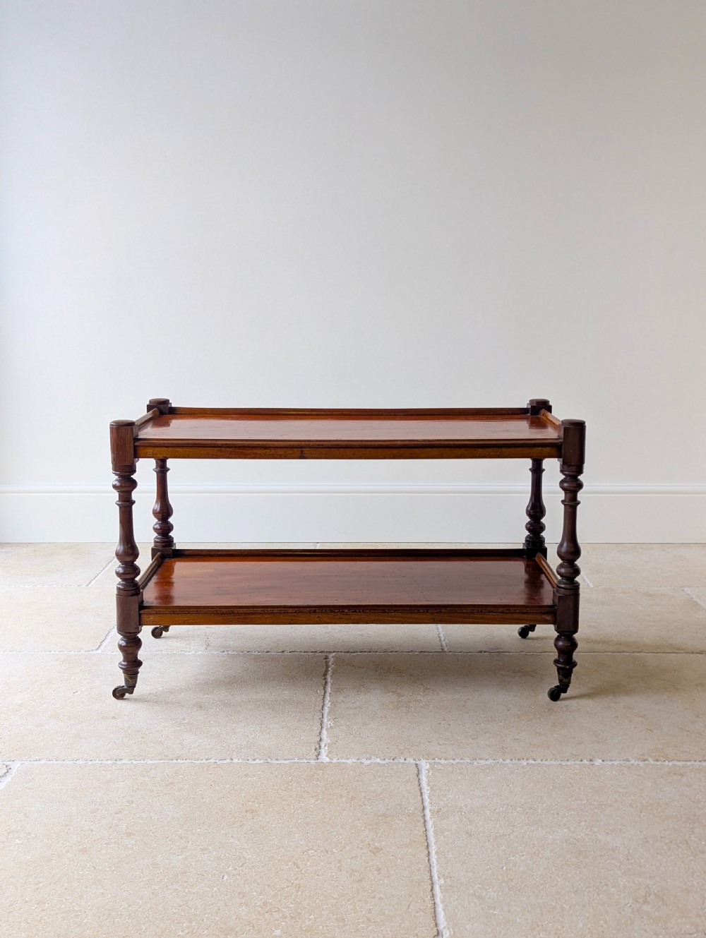 Antique Late Victorian Mahogany Two-Tier Serving Stand c.1880 View II