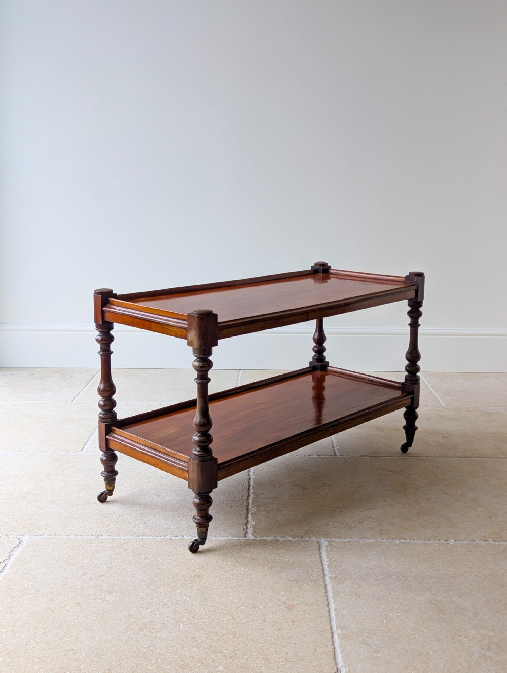 Antique Late Victorian Mahogany Two-Tier Serving Stand c.1880 View III
