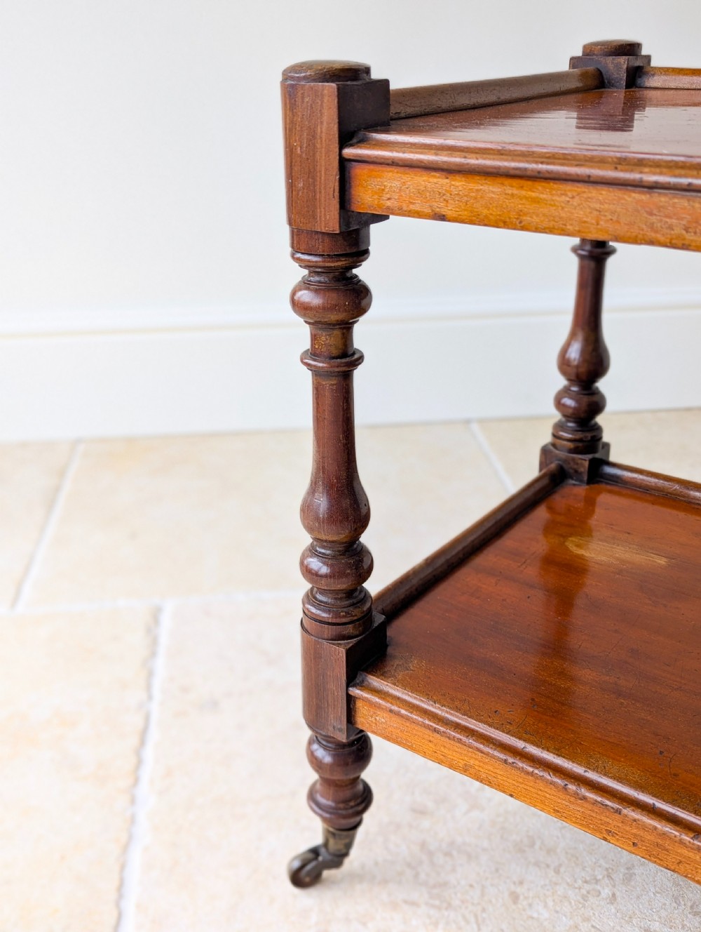 Antique Late Victorian Mahogany Two-Tier Serving Stand c.1880 View V