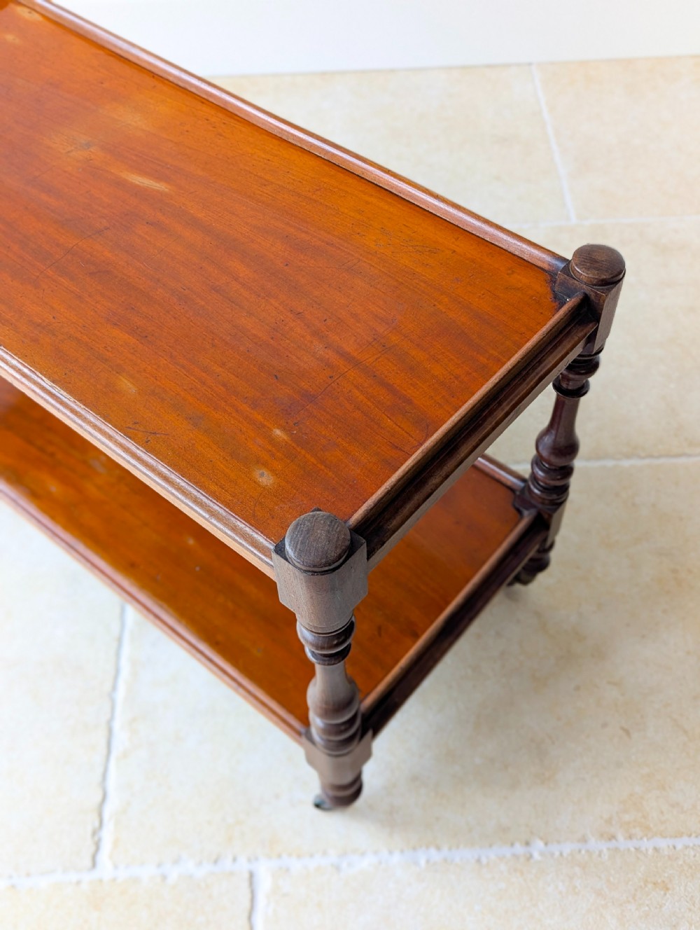 Antique Late Victorian Mahogany Two-Tier Serving Stand c.1880 View VI