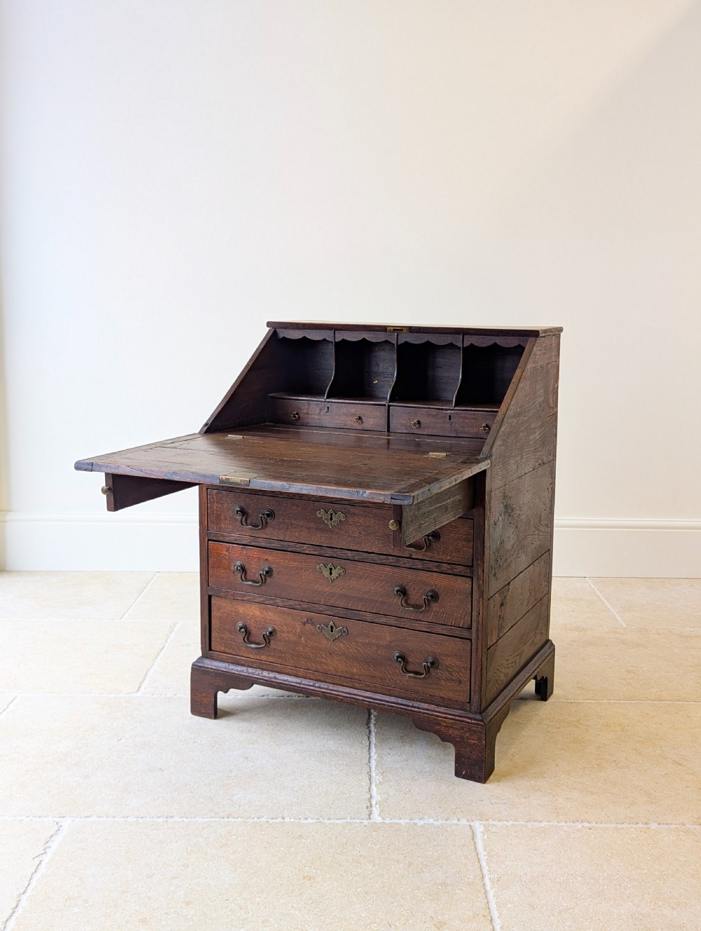 Antique George III Oak Bureau c.1780 View II