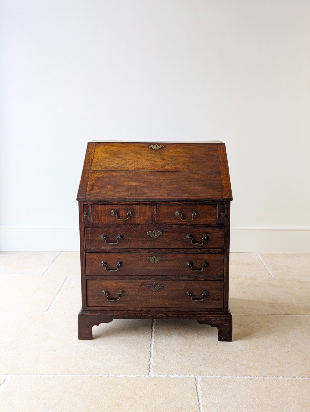 Antique George III Oak Bureau c.1780 View III