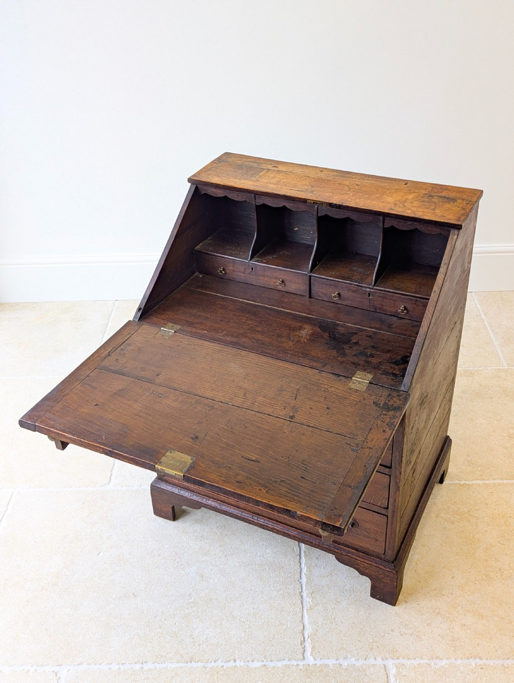 Antique George III Oak Bureau c.1780 View VI