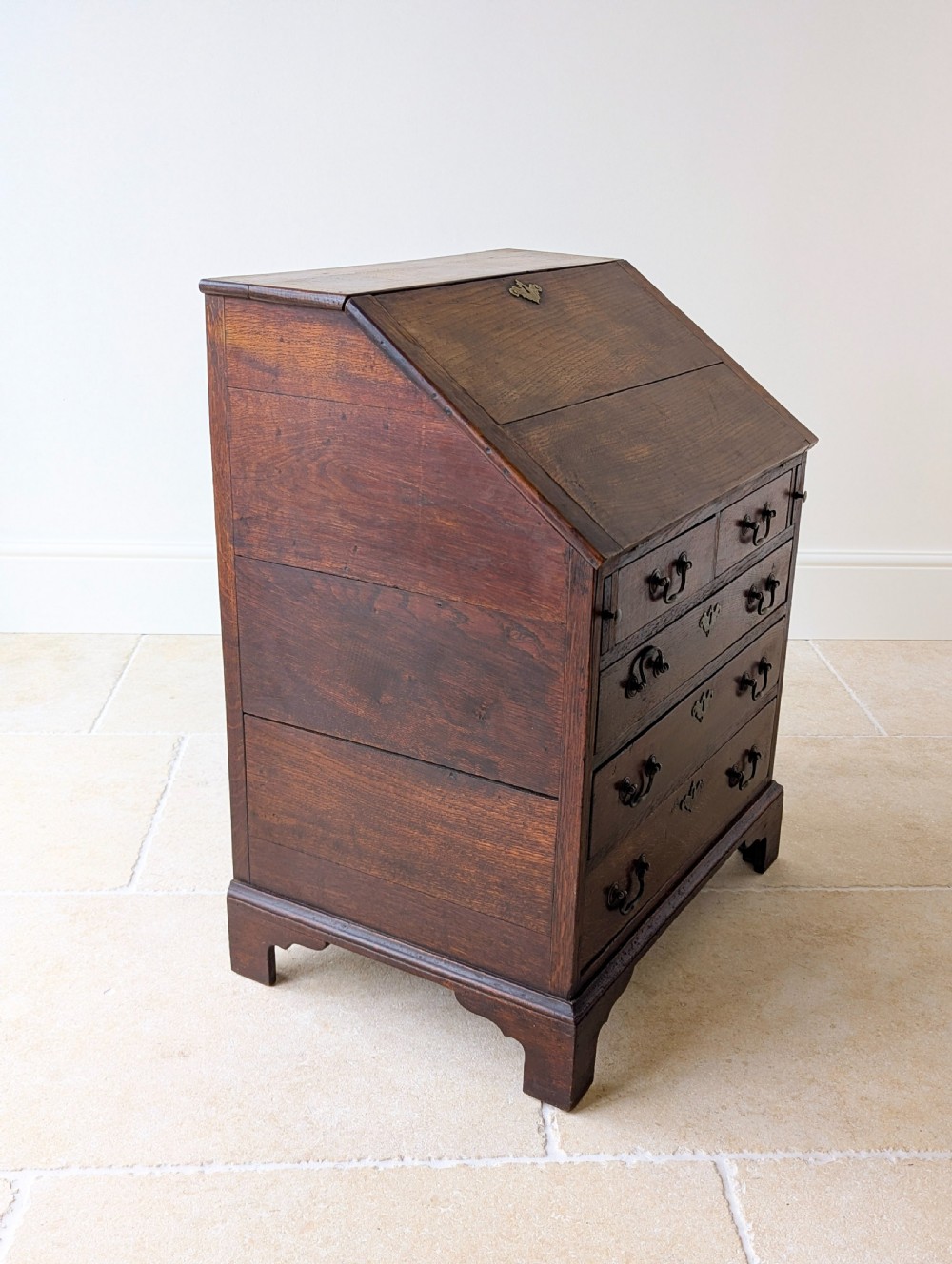 Antique George III Oak Bureau c.1780 View VII