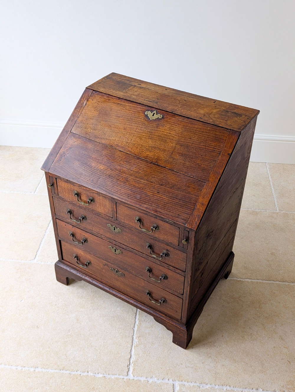 Antique George III Oak Bureau c.1780 View XIV