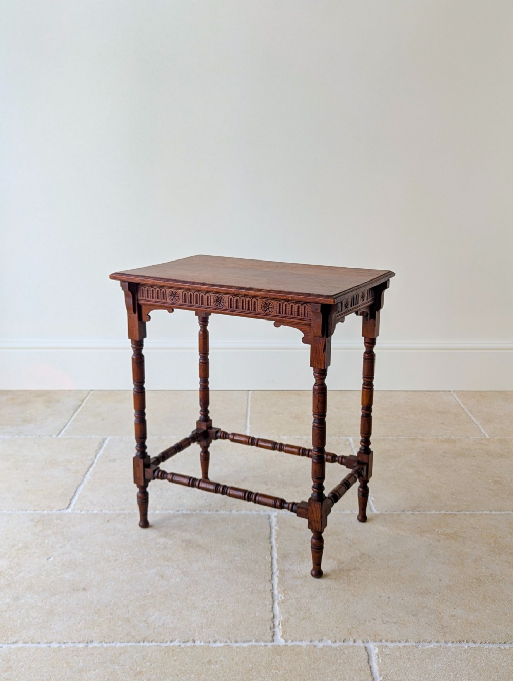 Antique Victorian Oak Jacobean Revival Occasional Table c.1890