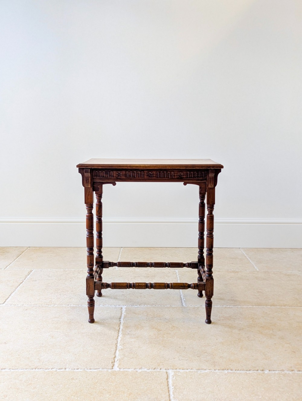 Antique Victorian Oak Jacobean Revival Occasional Table c.1890 View III