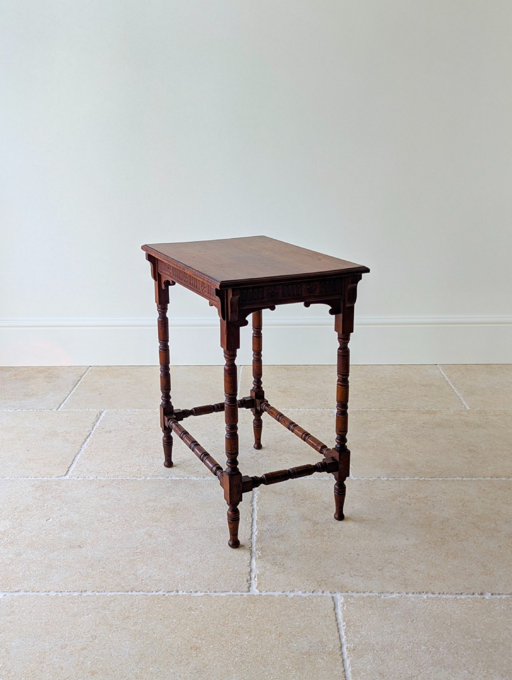 Antique Victorian Oak Jacobean Revival Occasional Table c.1890 View VIII