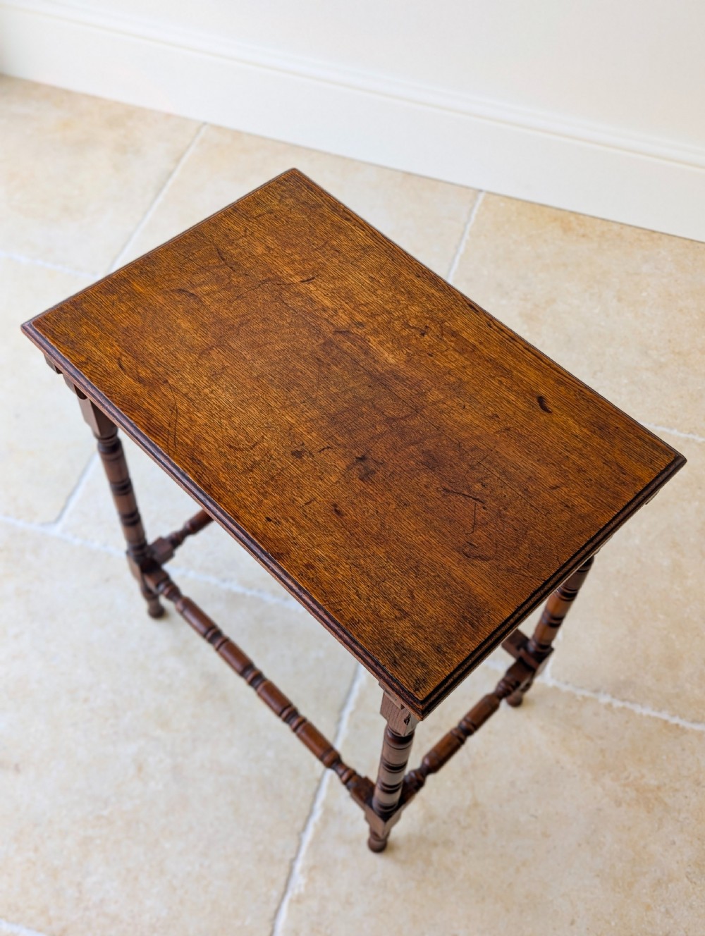 Antique Victorian Oak Jacobean Revival Occasional Table c.1890 View X