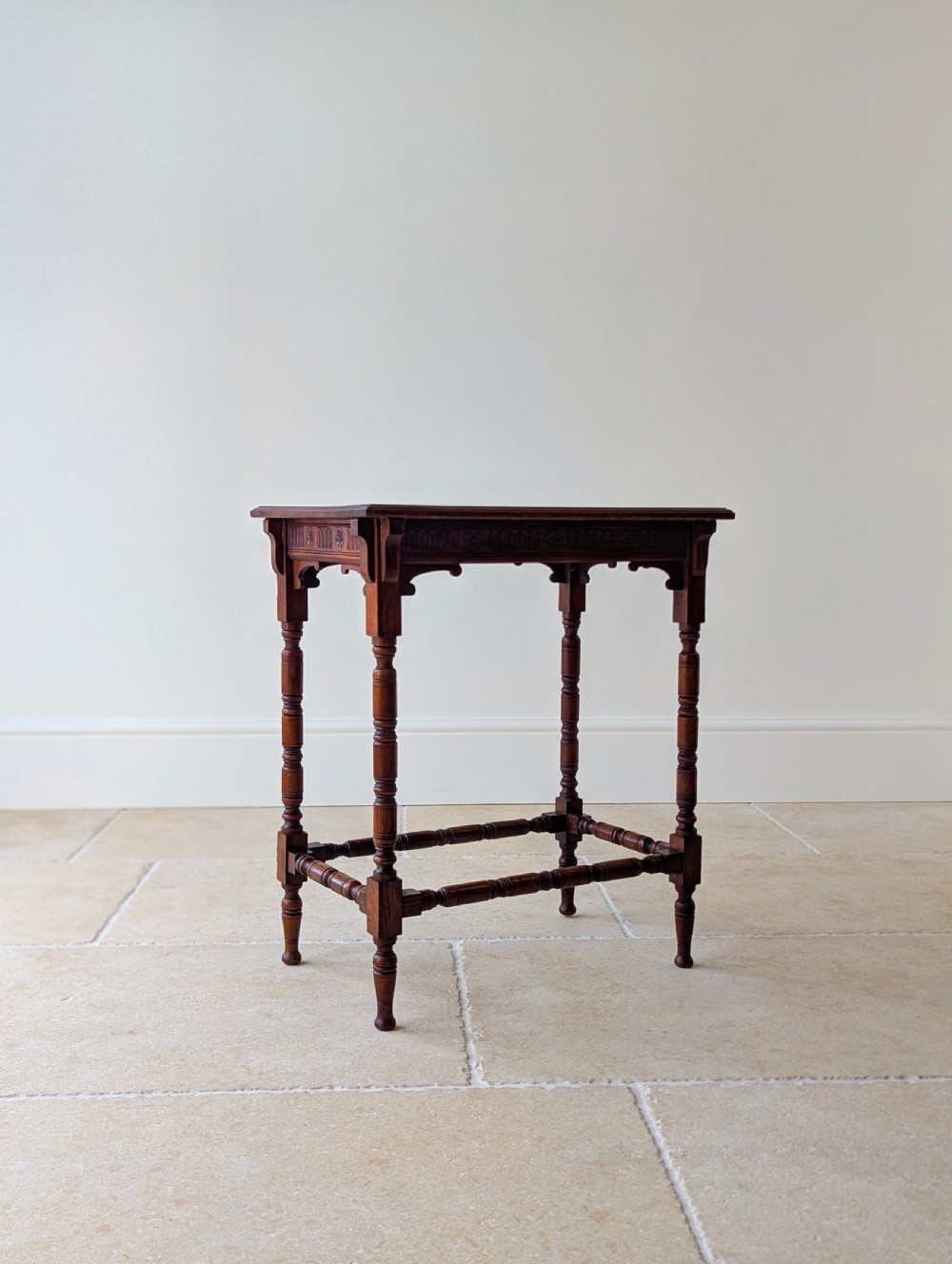 Antique Victorian Oak Jacobean Revival Occasional Table c.1890 View XI