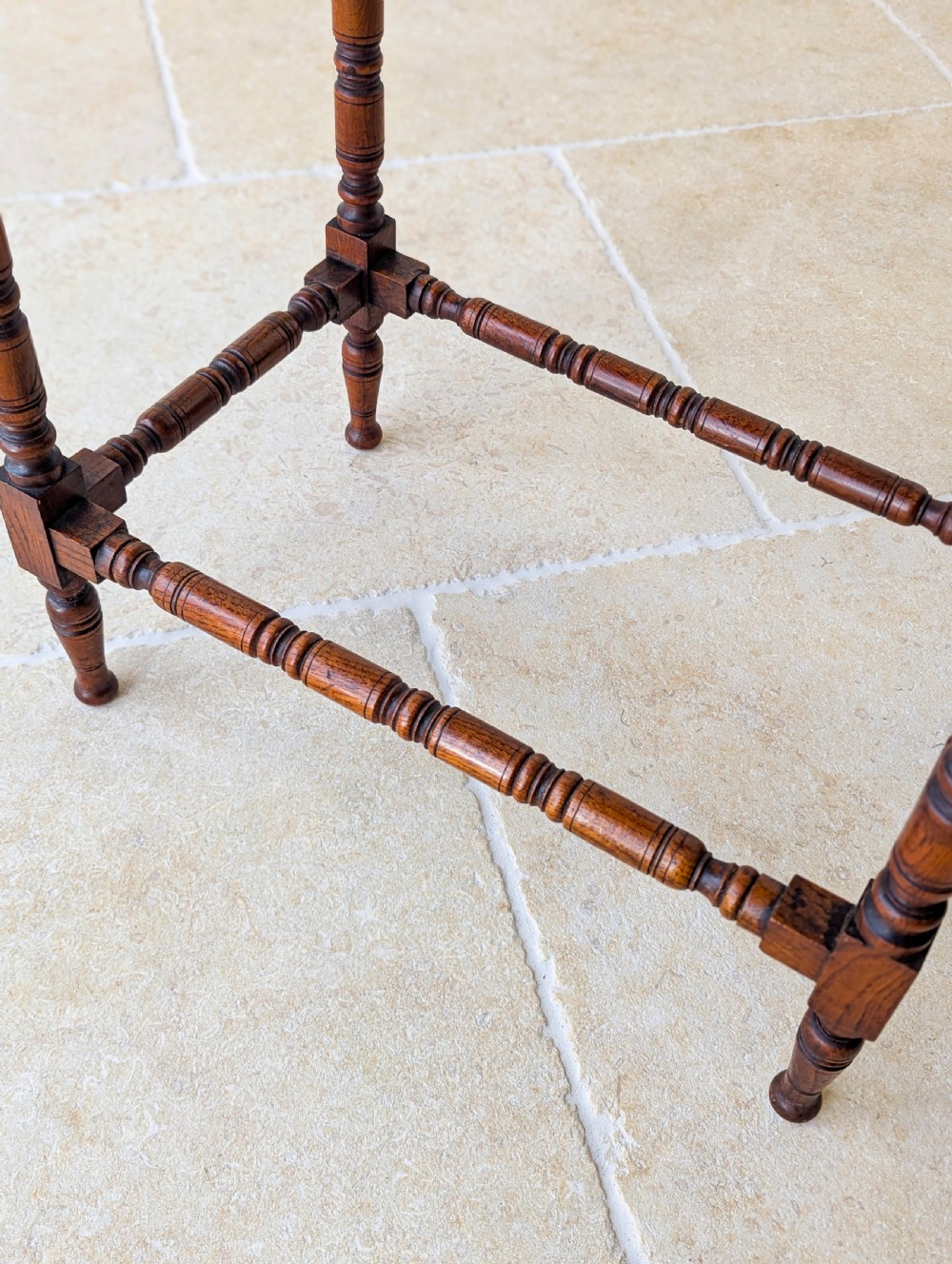 Antique Victorian Oak Jacobean Revival Occasional Table c.1890 View XIII