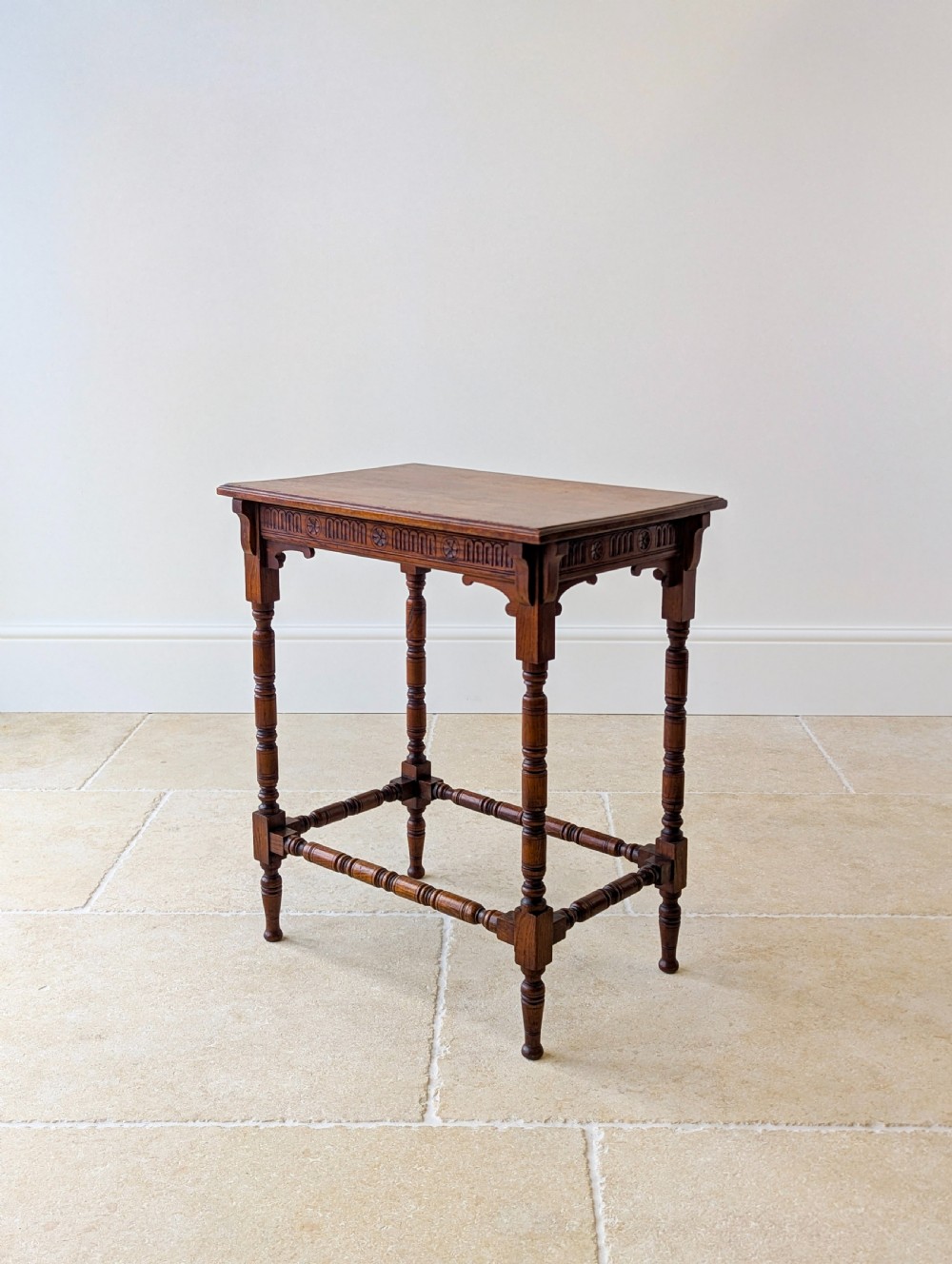 Antique Victorian Oak Jacobean Revival Occasional Table c.1890 View XV
