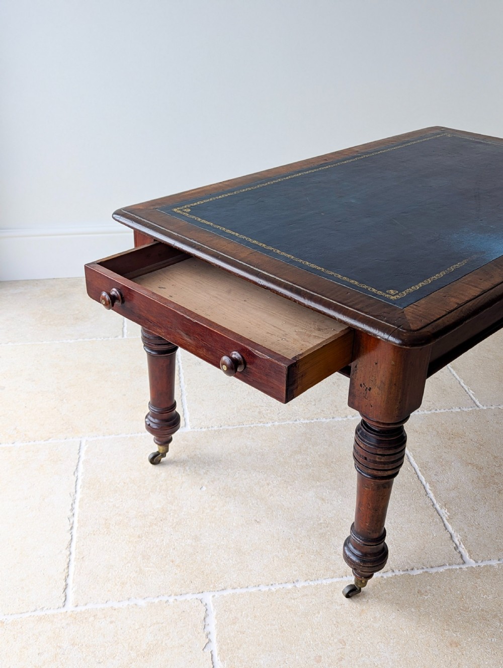 Antique Early Victorian Mahogany Library Table c.1850 View XII