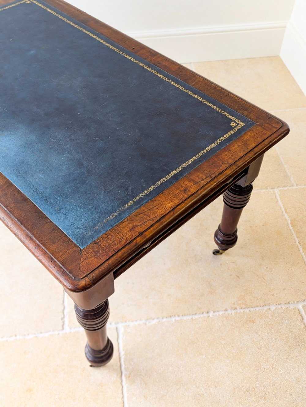 Antique Early Victorian Mahogany Library Table c.1850 View XIII