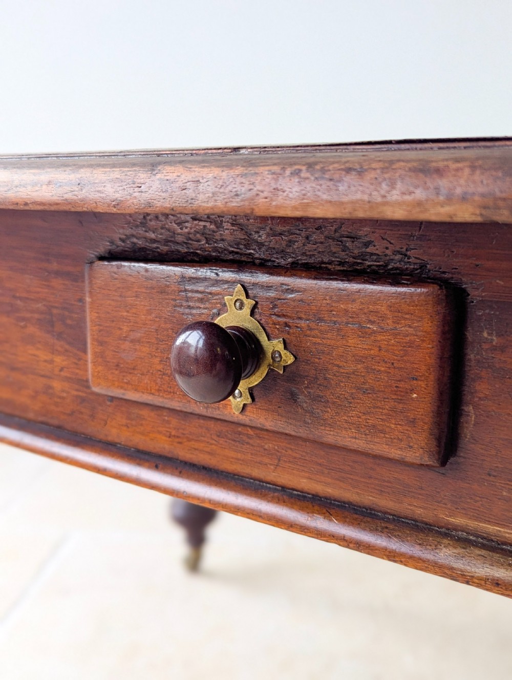 Antique Early Victorian Mahogany Library Table c.1850 View XIX