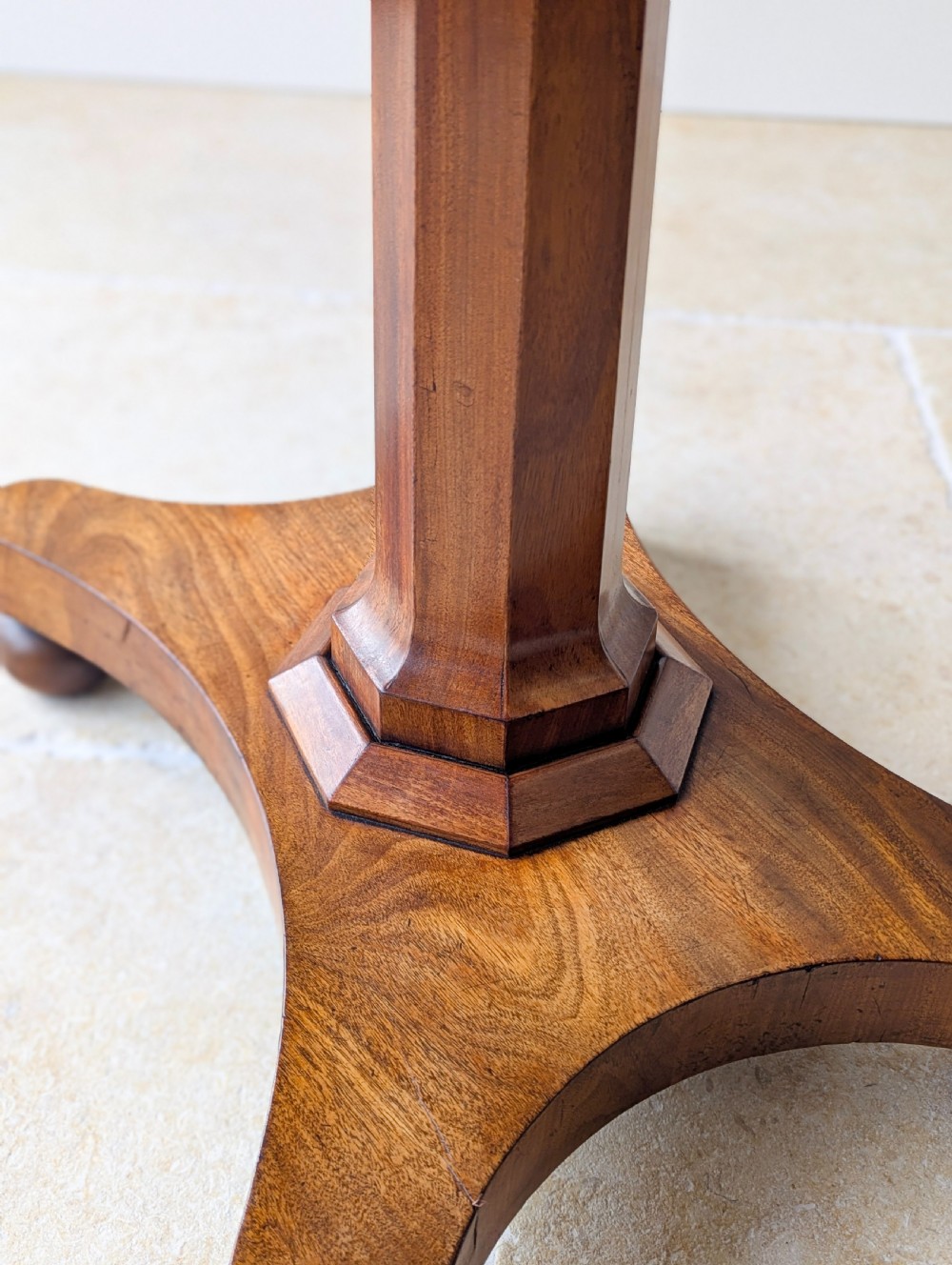 Antique Mid Victorian Mahogany Pedestal Side Table c.1860 View V