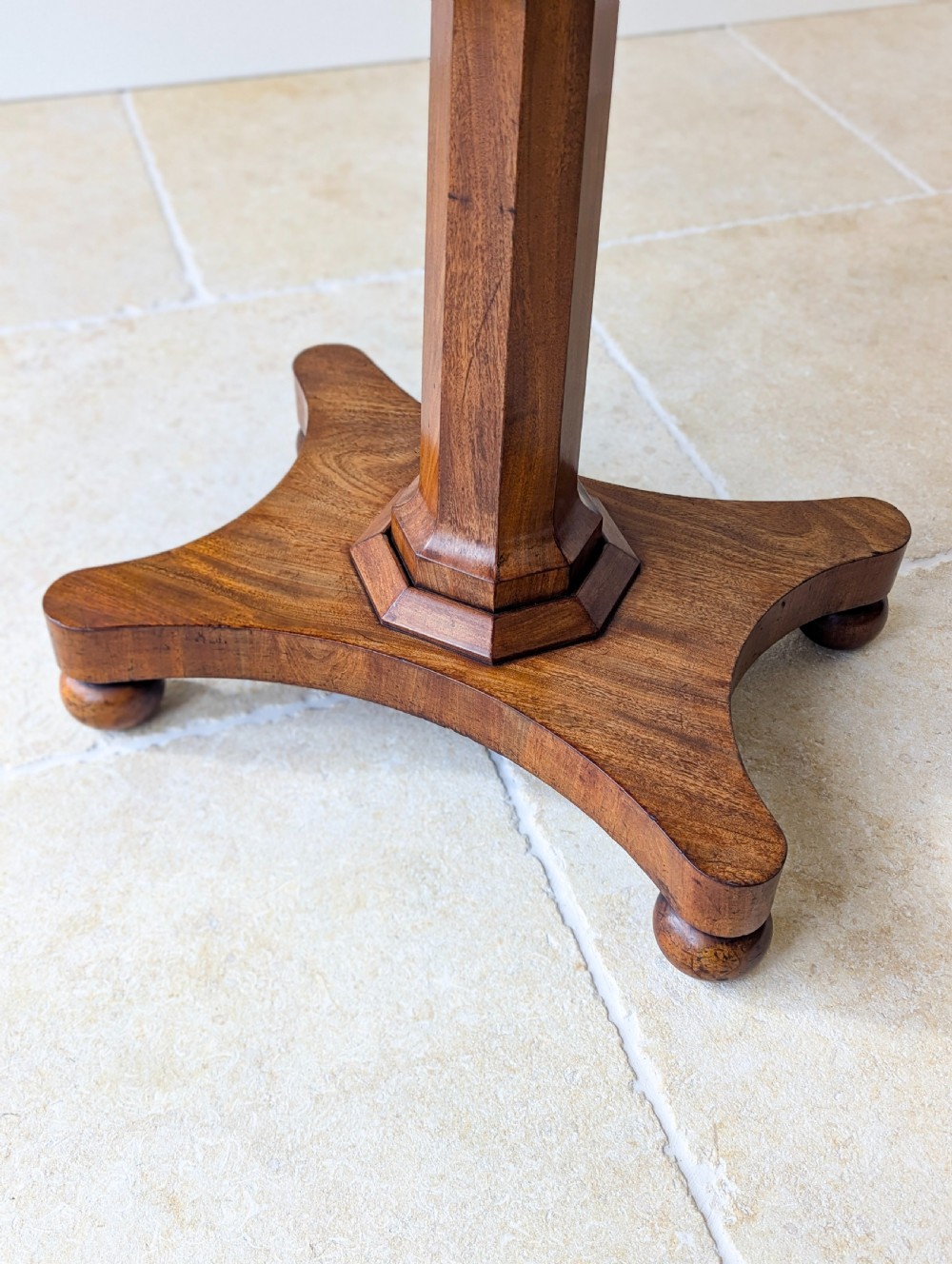 Antique Mid Victorian Mahogany Pedestal Side Table c.1860 View XI