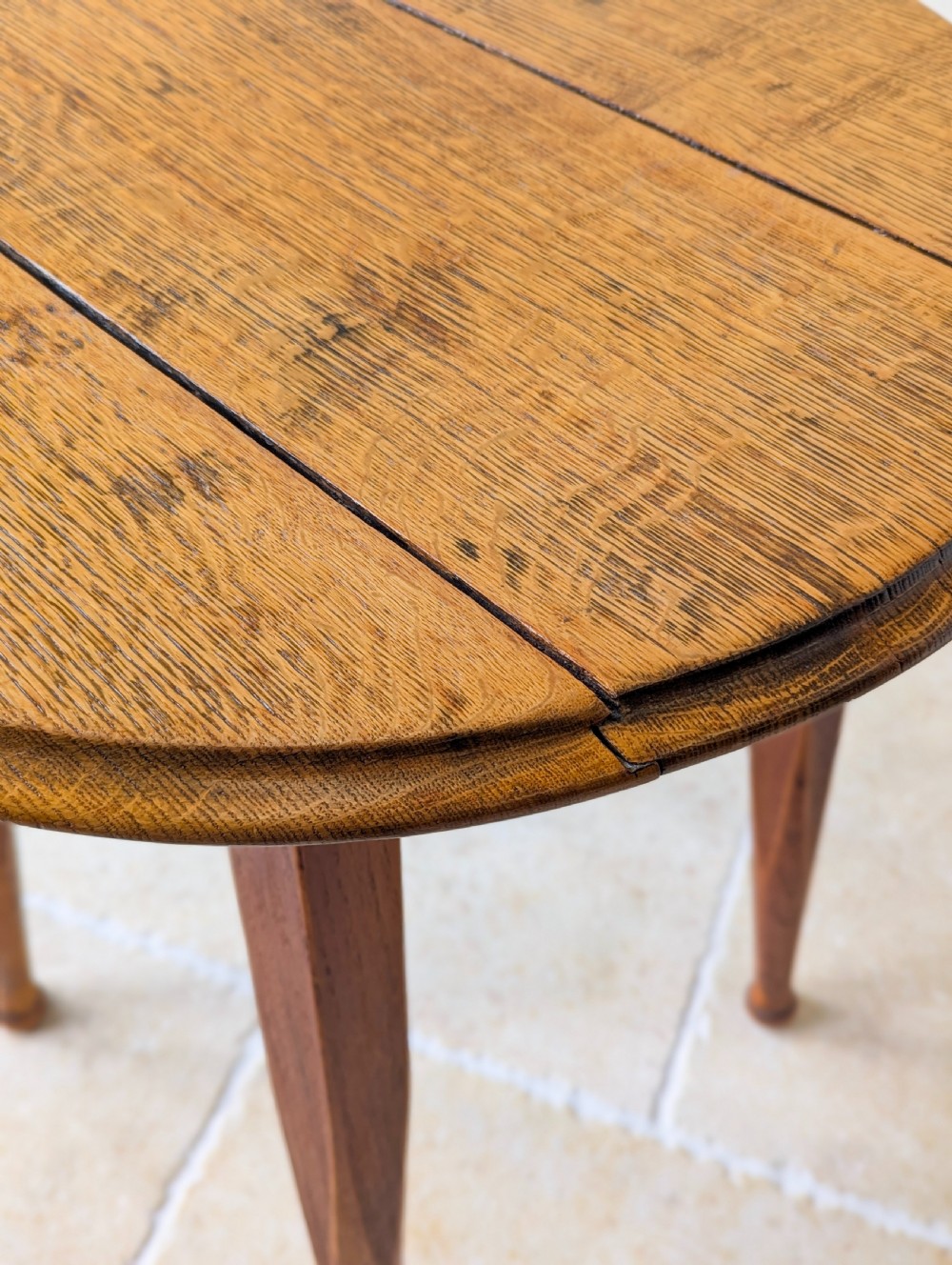 Antique Edwardian Oak Circular Pub Table by Gaskell & Chambers c.1910 View V