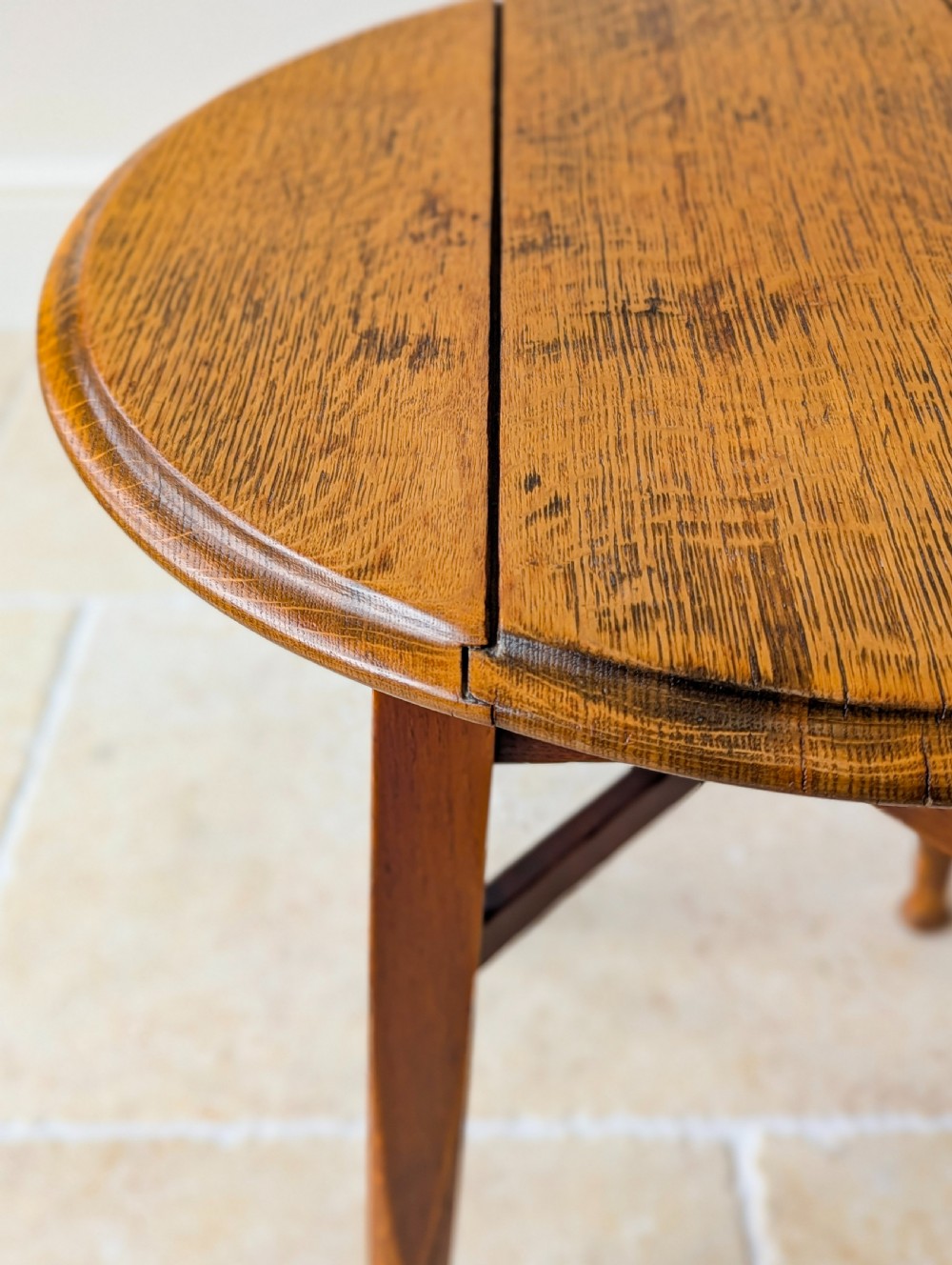 Antique Edwardian Oak Circular Pub Table by Gaskell & Chambers c.1910 View IX