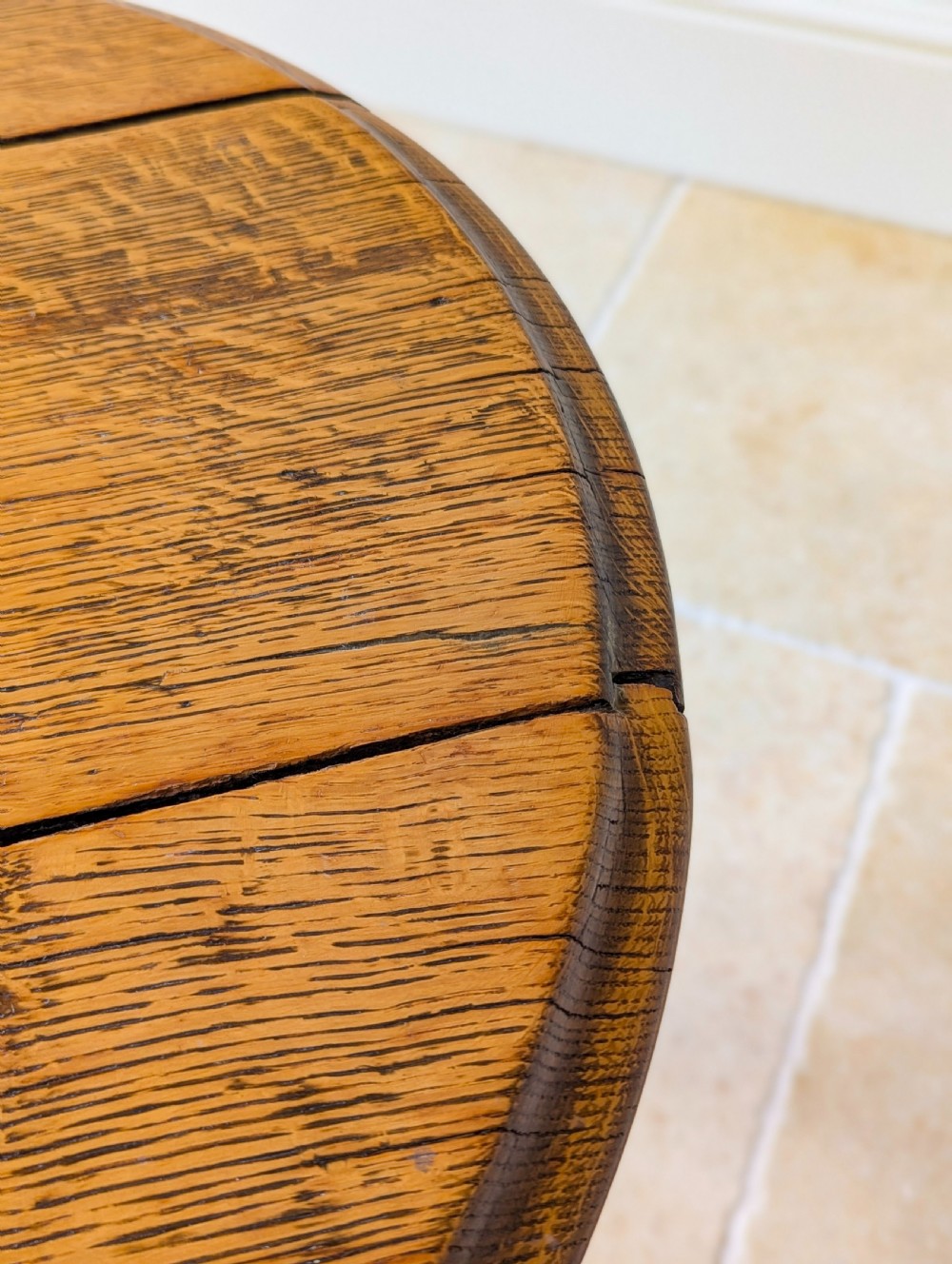 Antique Edwardian Oak Circular Pub Table by Gaskell & Chambers c.1910 View X