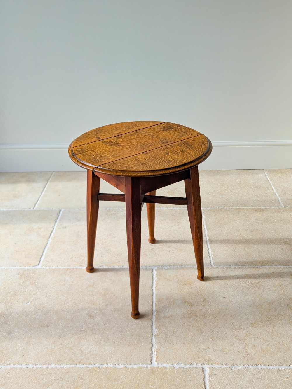 Antique Edwardian Oak Circular Pub Table by Gaskell & Chambers c.1910 View XI