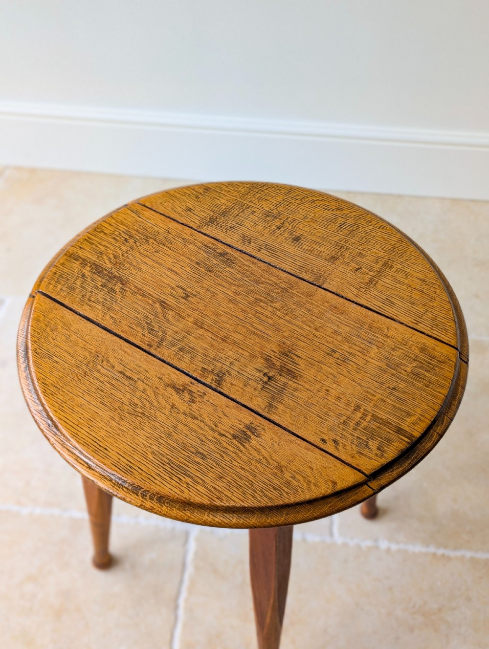Antique Edwardian Oak Circular Pub Table by Gaskell & Chambers c.1910 View XV
