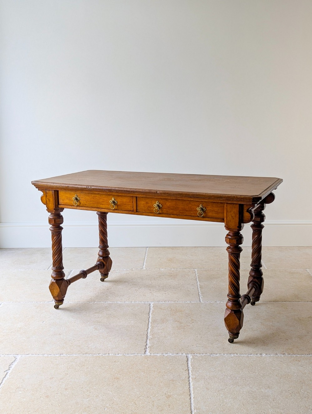 Antique Victorian Ash Writing Table by Hindley & Sons c.1880