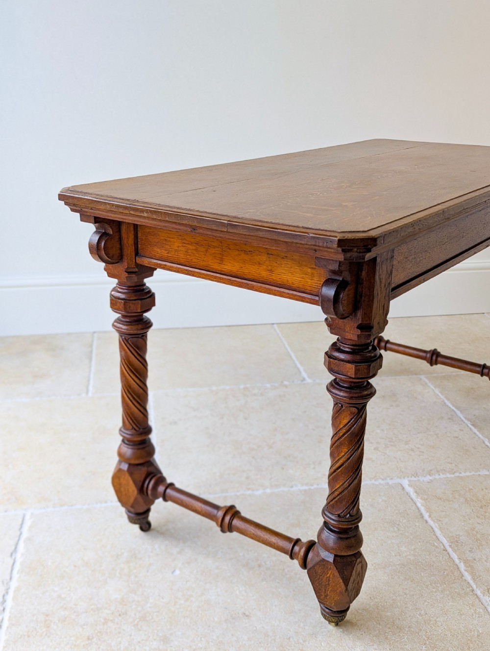 Antique Victorian Ash Writing Table by Hindley & Sons c.1880 View V