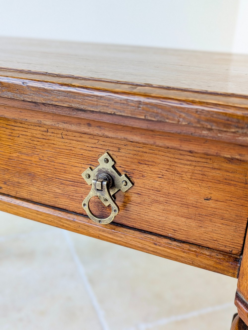 Antique Victorian Ash Writing Table by Hindley & Sons c.1880 View VII