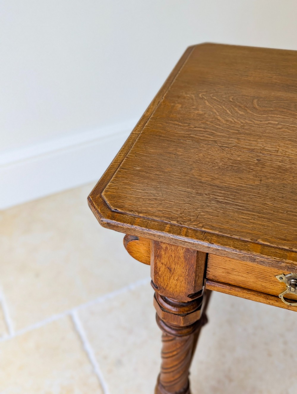 Antique Victorian Ash Writing Table by Hindley & Sons c.1880 View X