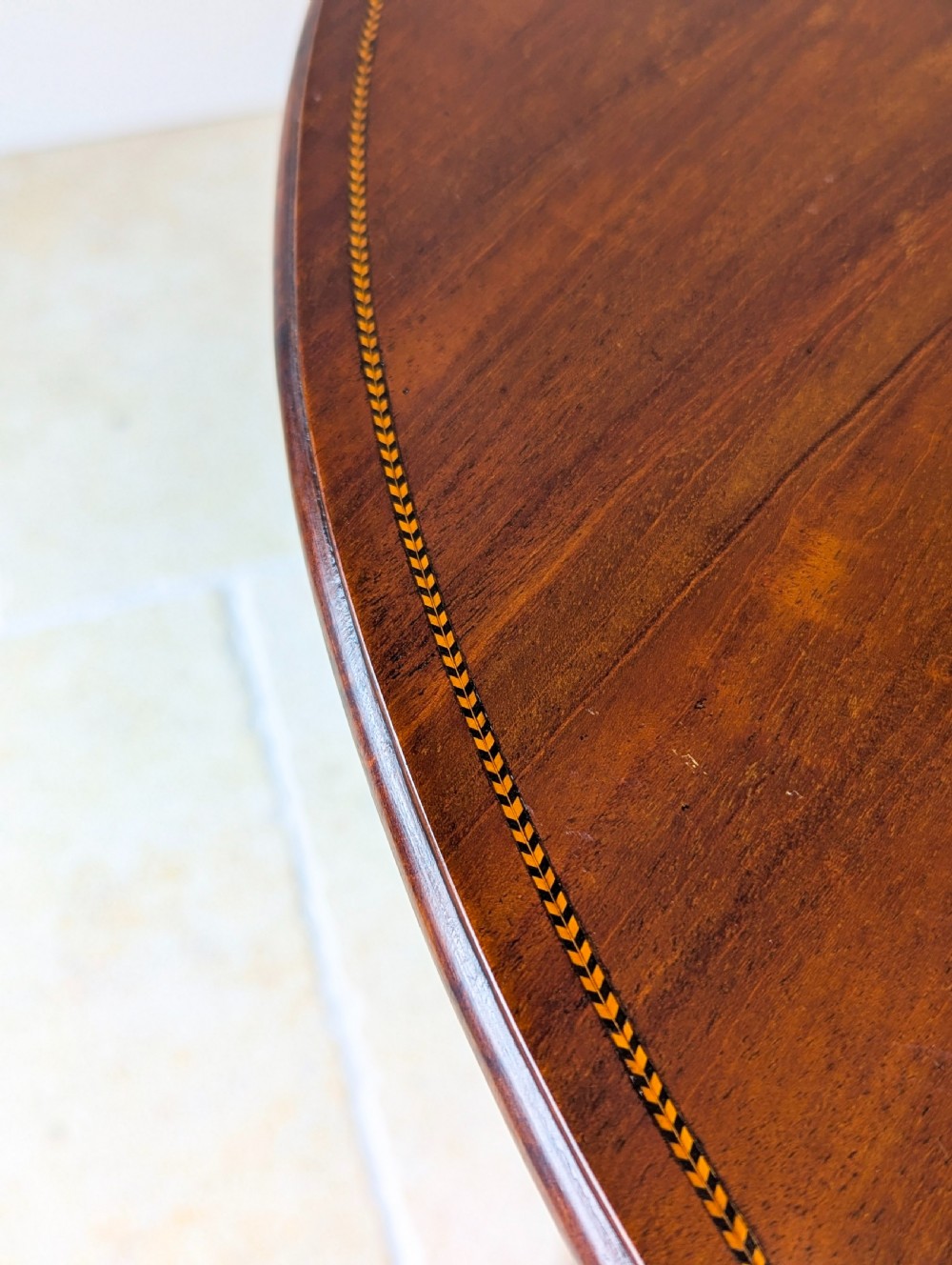 Antique George III Inlaid Mahogany Demi-Lune Fold-Over Tea Table c.1790 View VII