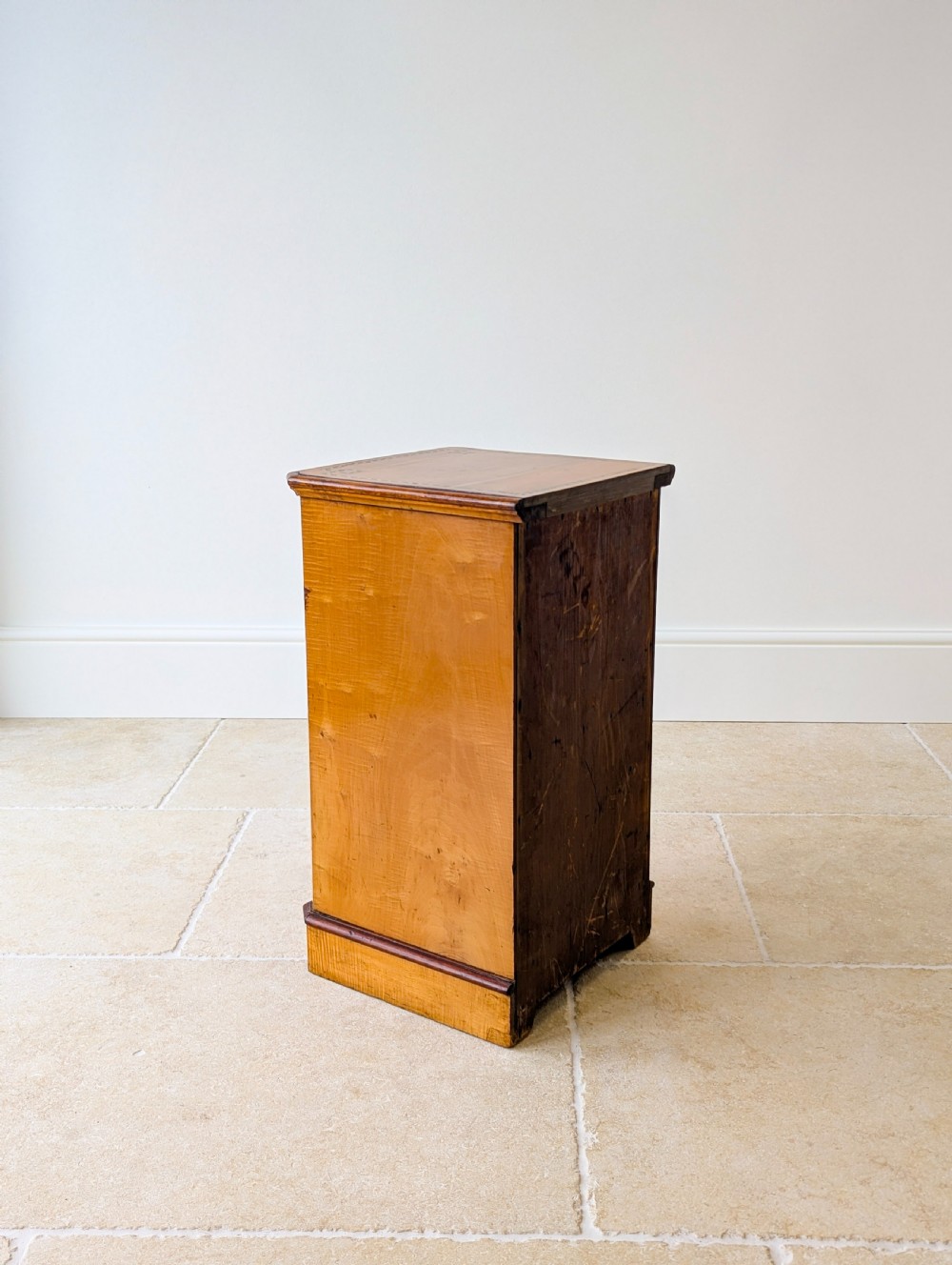 Antique Aesthetic Movement Satin Birch and Walnut Bedside Cabinet c.1890 View XIV