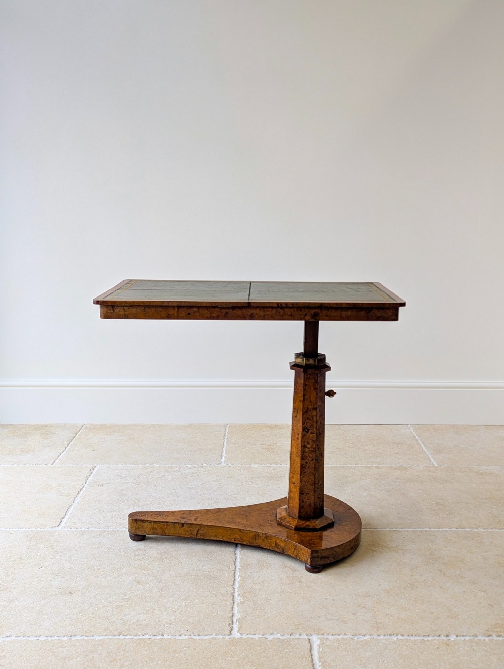 Antique George IV Burr Elm Adjustable Library Reading Table c.1830 View II