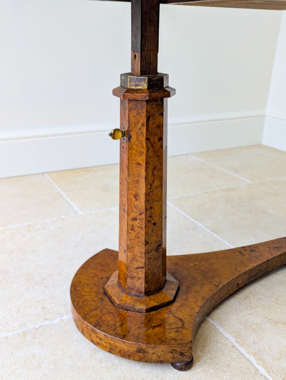 Antique George IV Burr Elm Adjustable Library Reading Table c.1830 View III