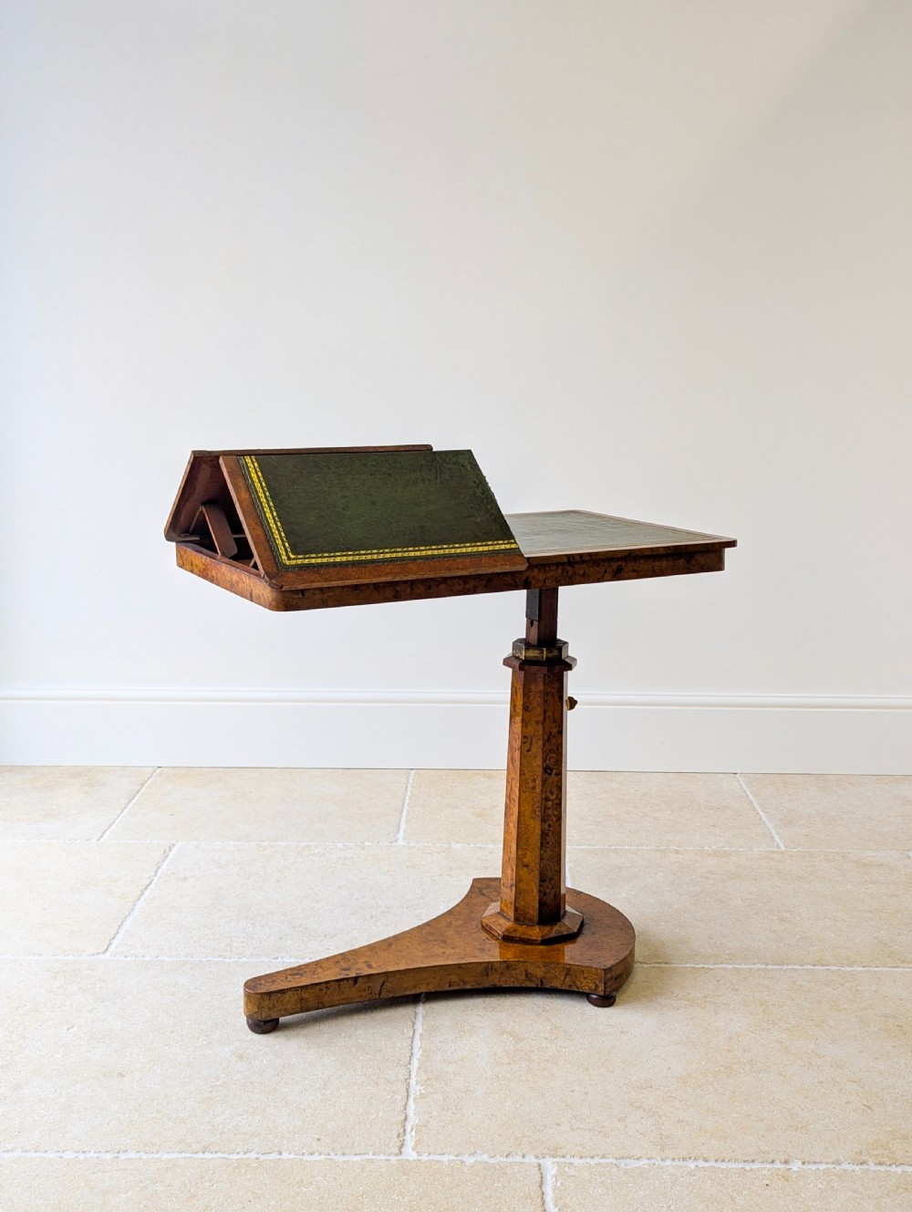 Antique George IV Burr Elm Adjustable Library Reading Table c.1830 View VIII