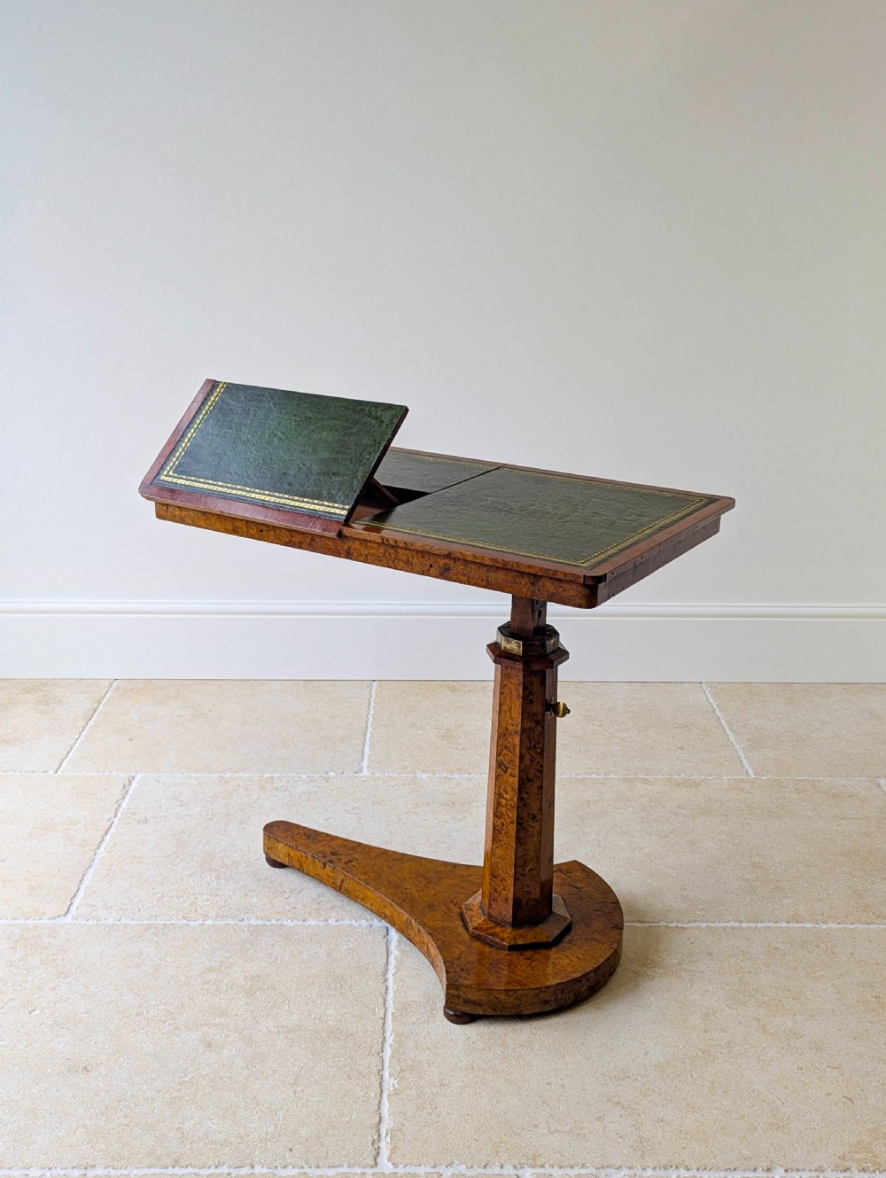 Antique George IV Burr Elm Adjustable Library Reading Table c.1830 View X