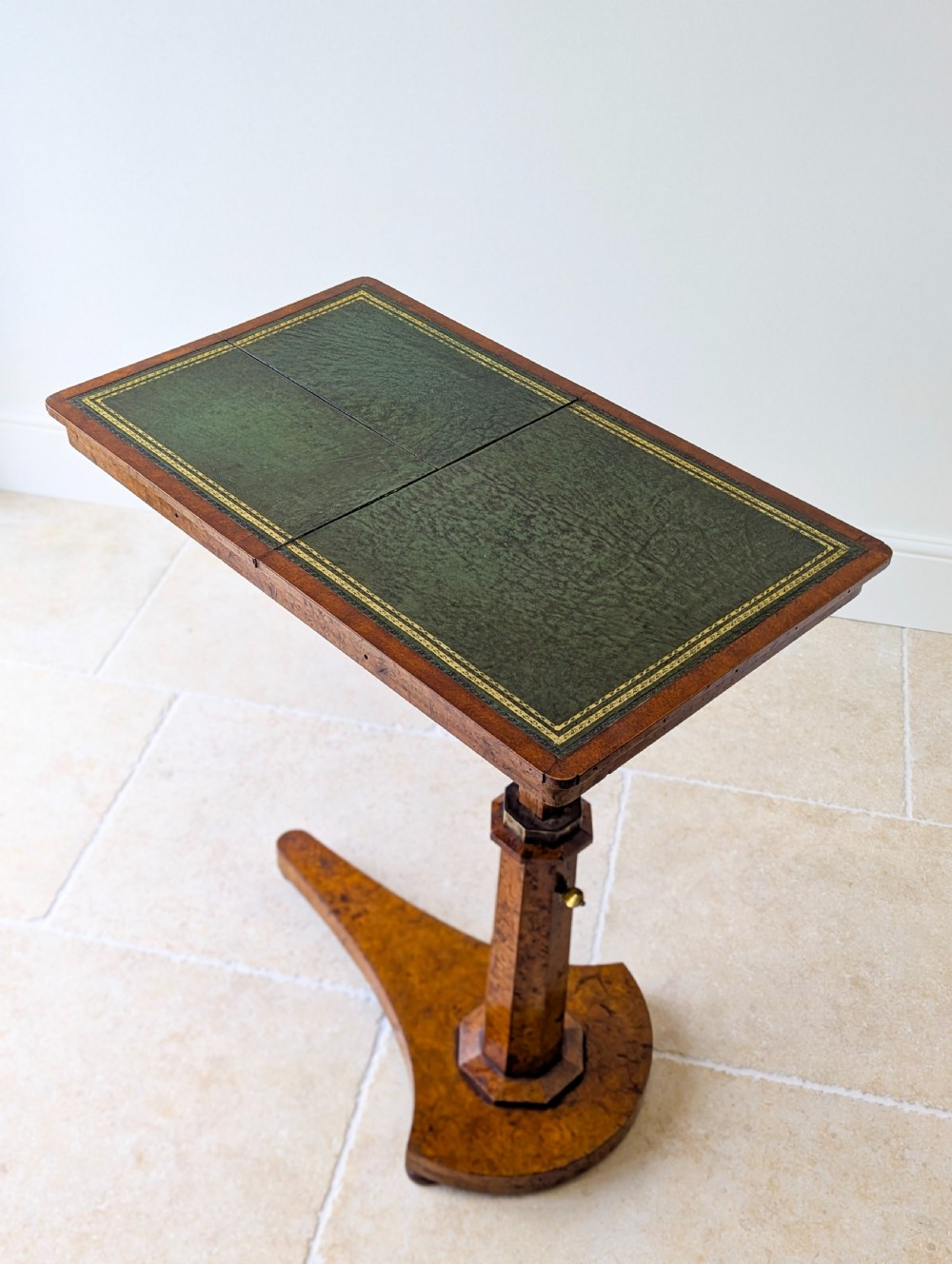Antique George IV Burr Elm Adjustable Library Reading Table c.1830 View XIII