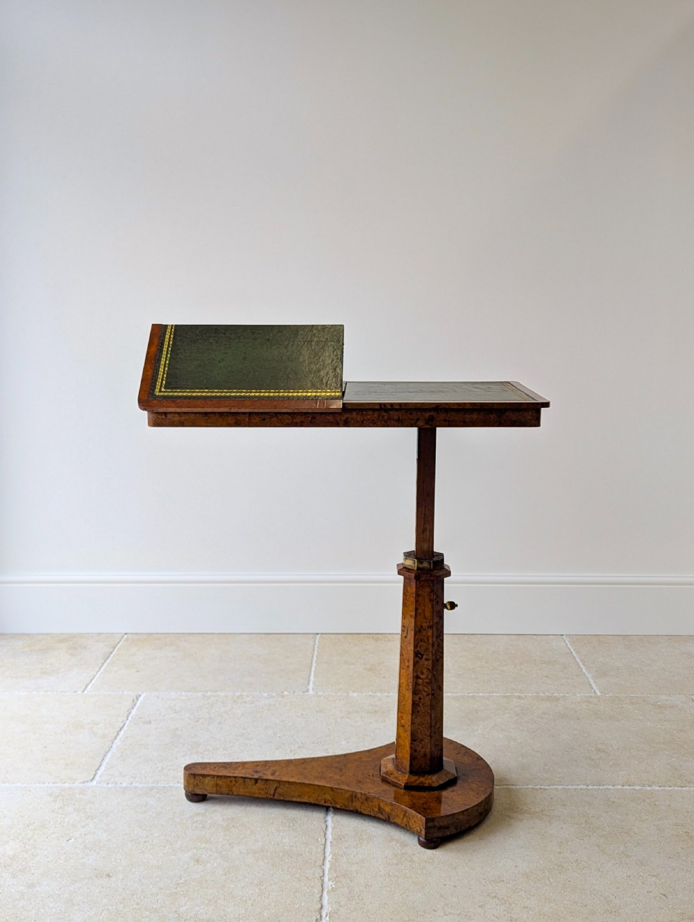 Antique George IV Burr Elm Adjustable Library Reading Table c.1830 View XIV