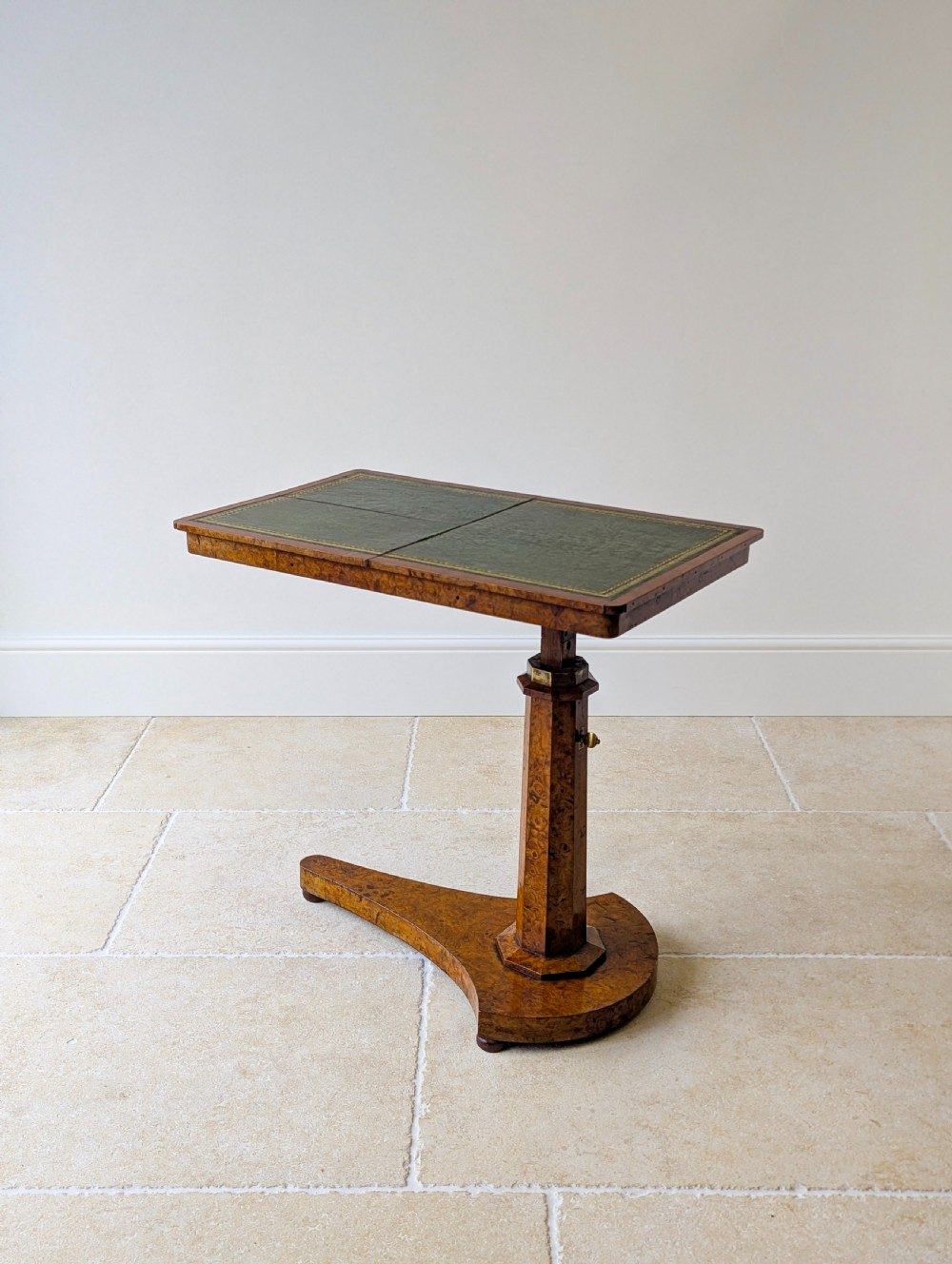 Antique George IV Burr Elm Adjustable Library Reading Table c.1830 View XVIII