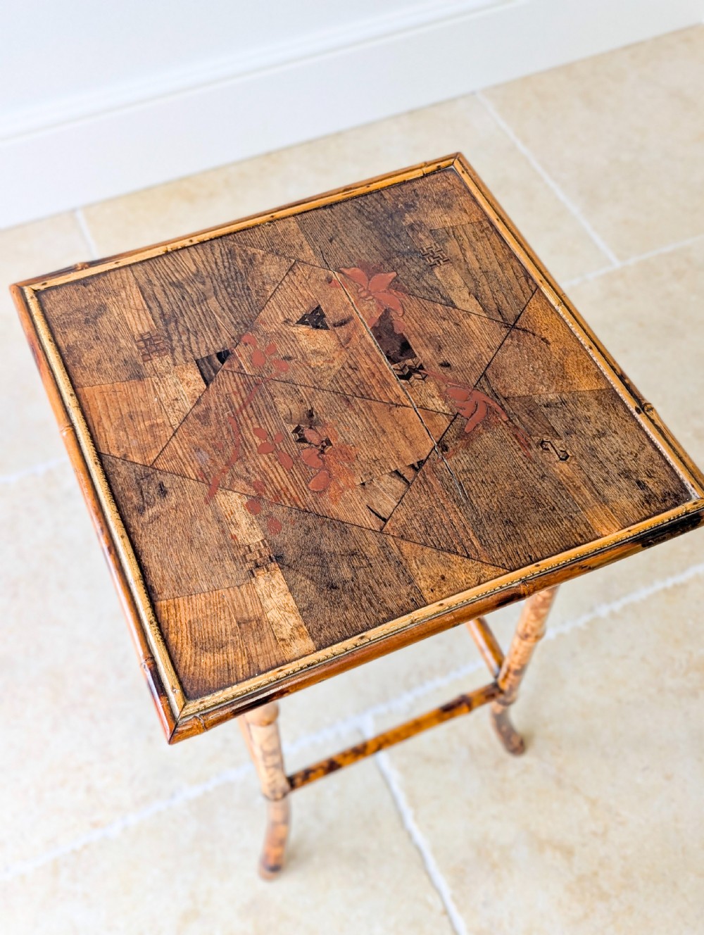 Antique Victorian Aesthetic Movement Inlaid Bamboo Occasional Table c.1880
 View II