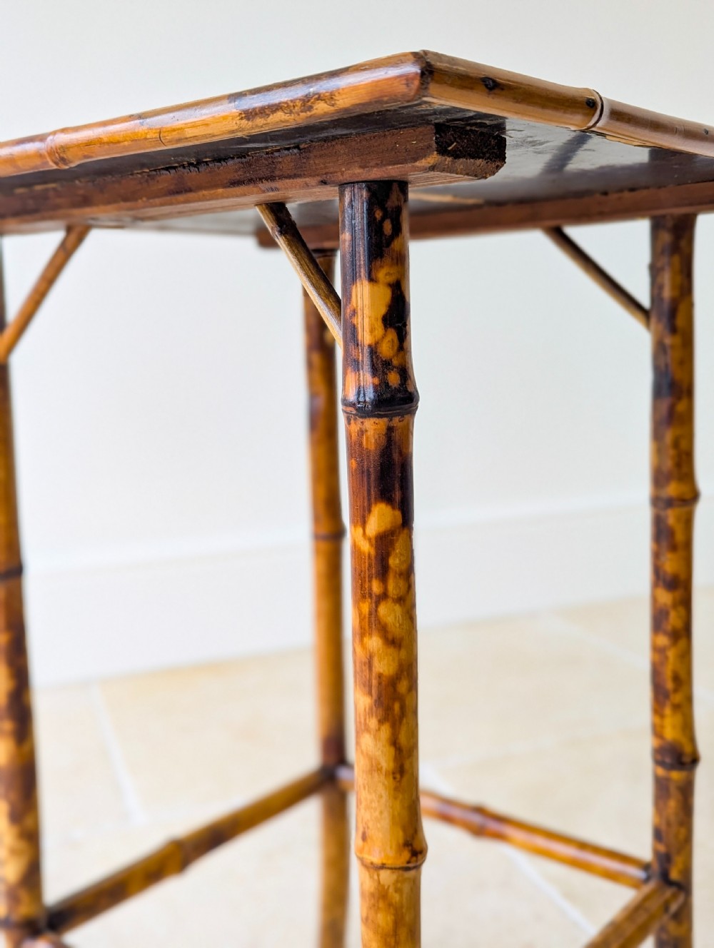 Antique Victorian Aesthetic Movement Inlaid Bamboo Occasional Table c.1880
 View V