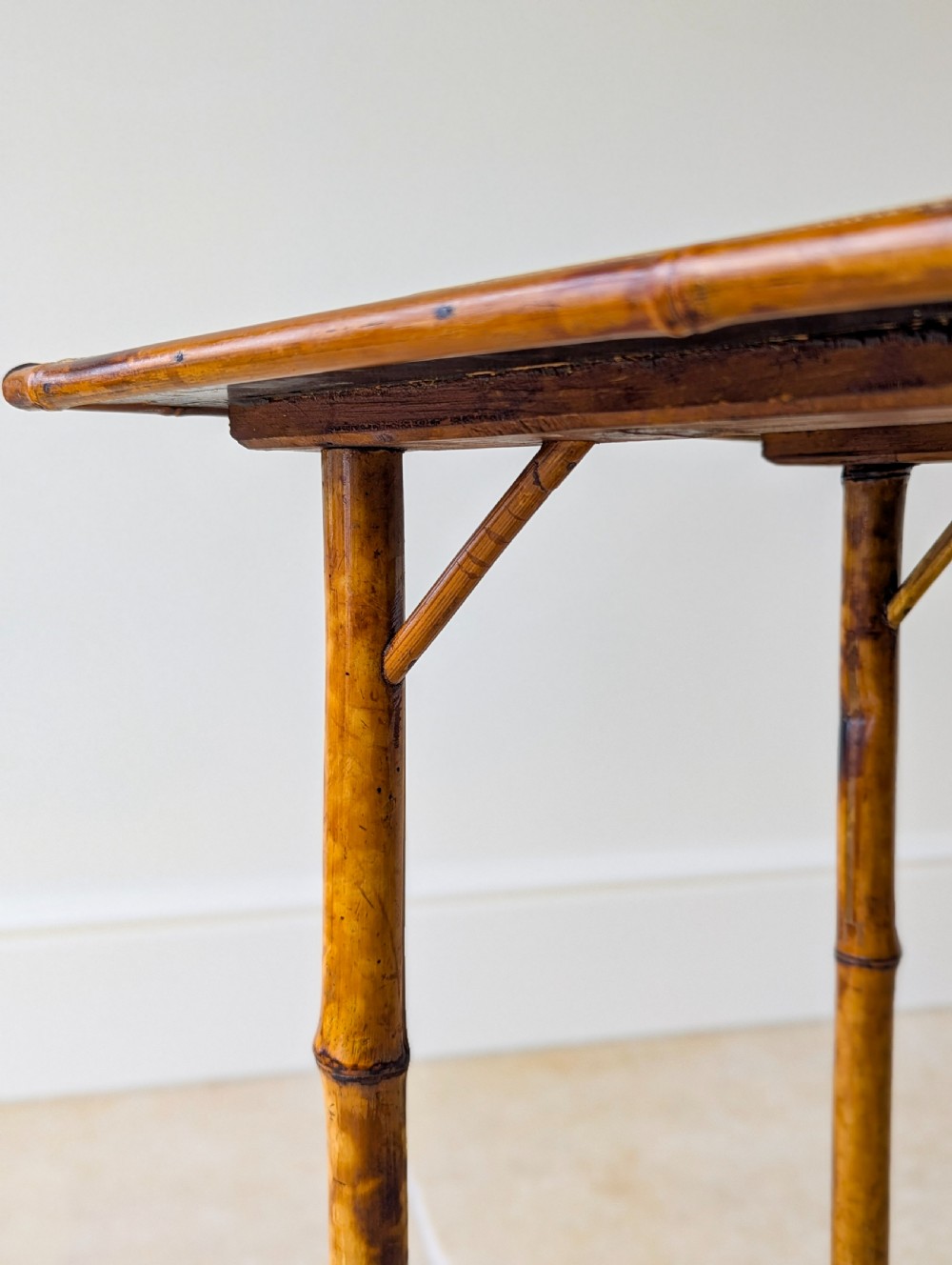 Antique Victorian Aesthetic Movement Inlaid Bamboo Occasional Table c.1880
 View X