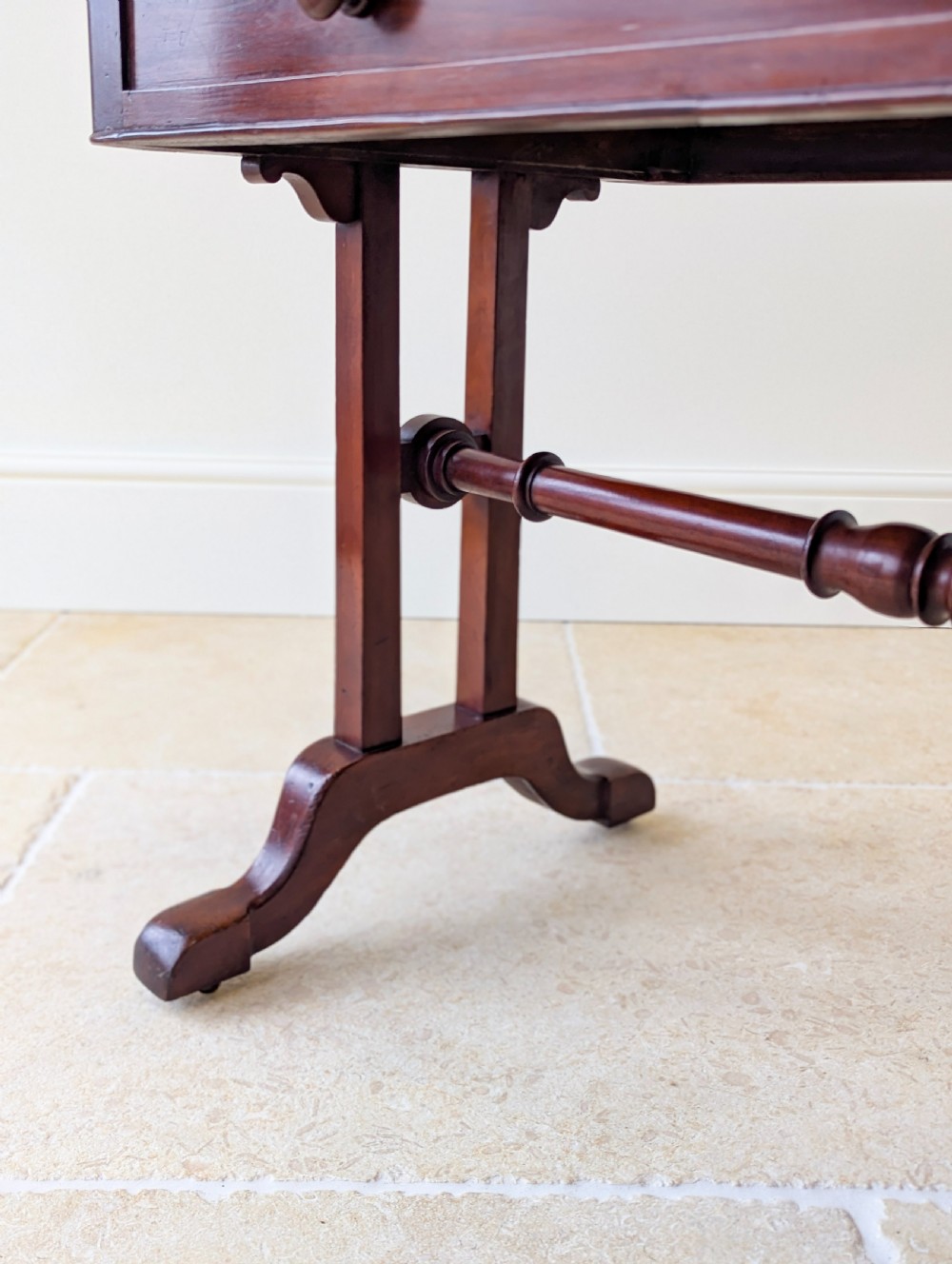 Antique Early Victorian Irish Mahogany Library Table by J. Kerr & Co c. 1850 View VIII
