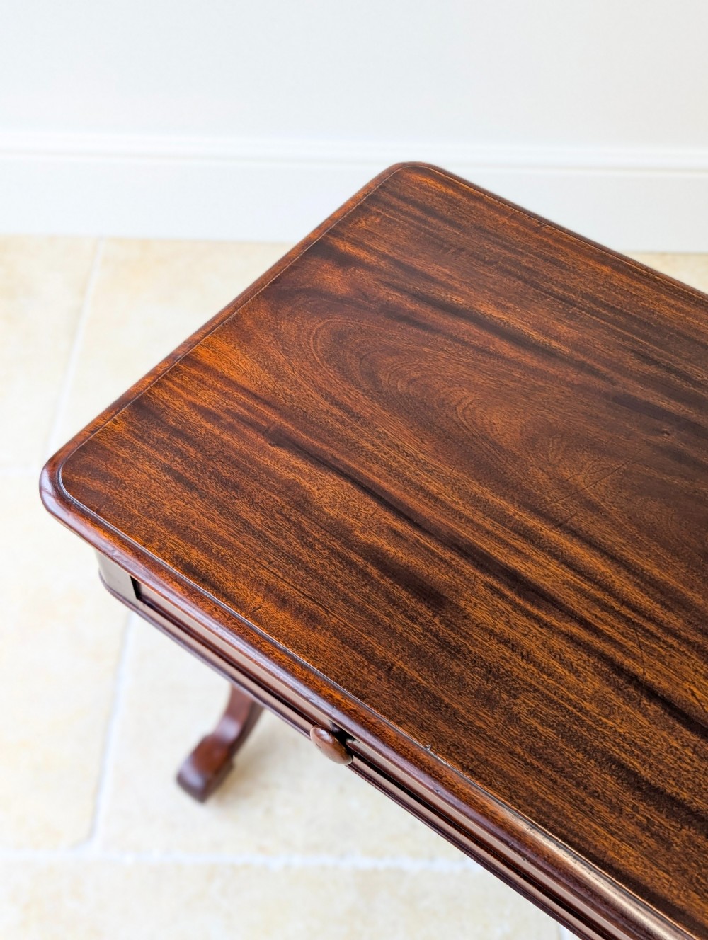Antique Early Victorian Irish Mahogany Library Table by J. Kerr & Co c. 1850 View IX