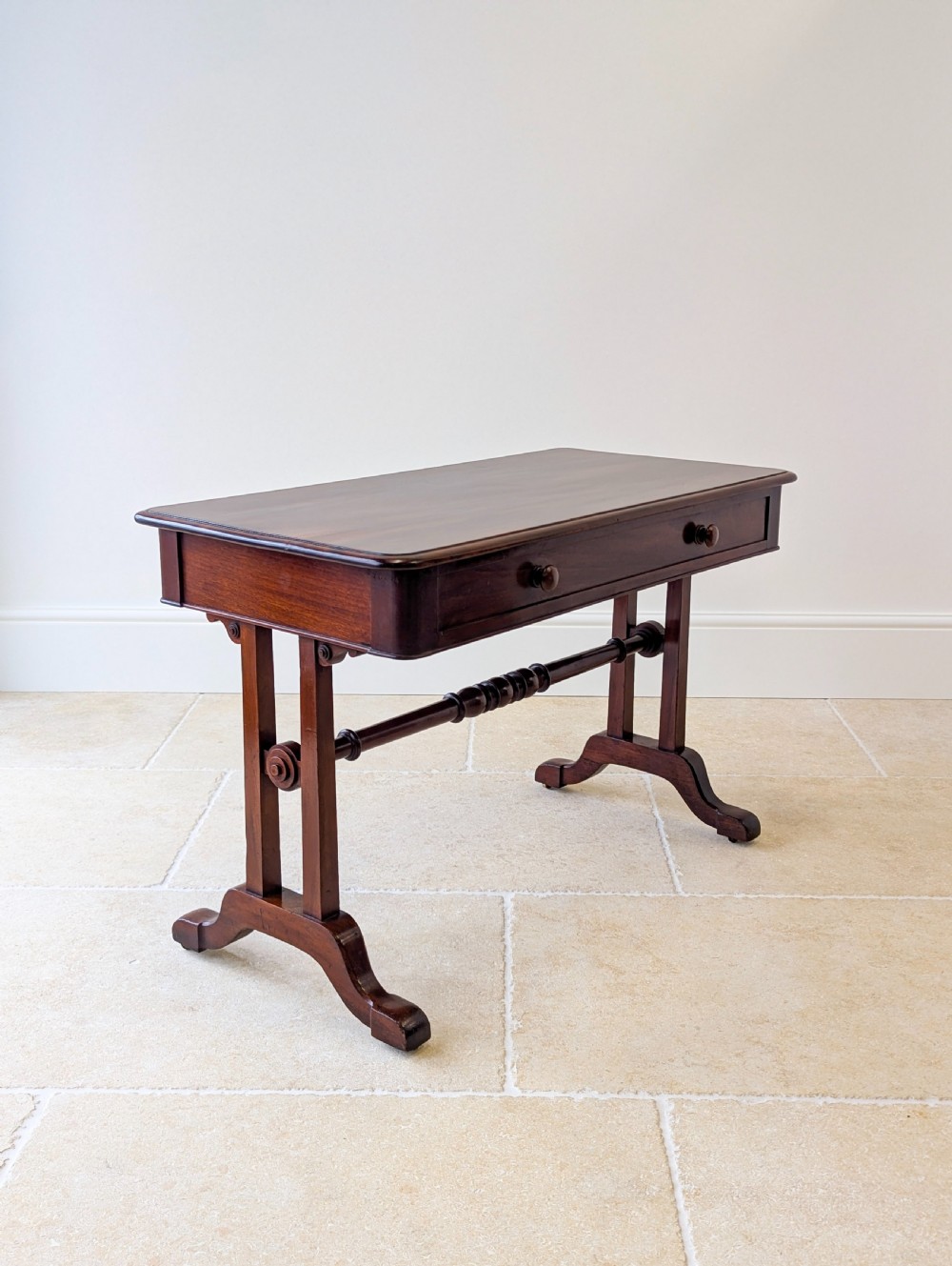 Antique Early Victorian Irish Mahogany Library Table by J. Kerr & Co c. 1850 View XI