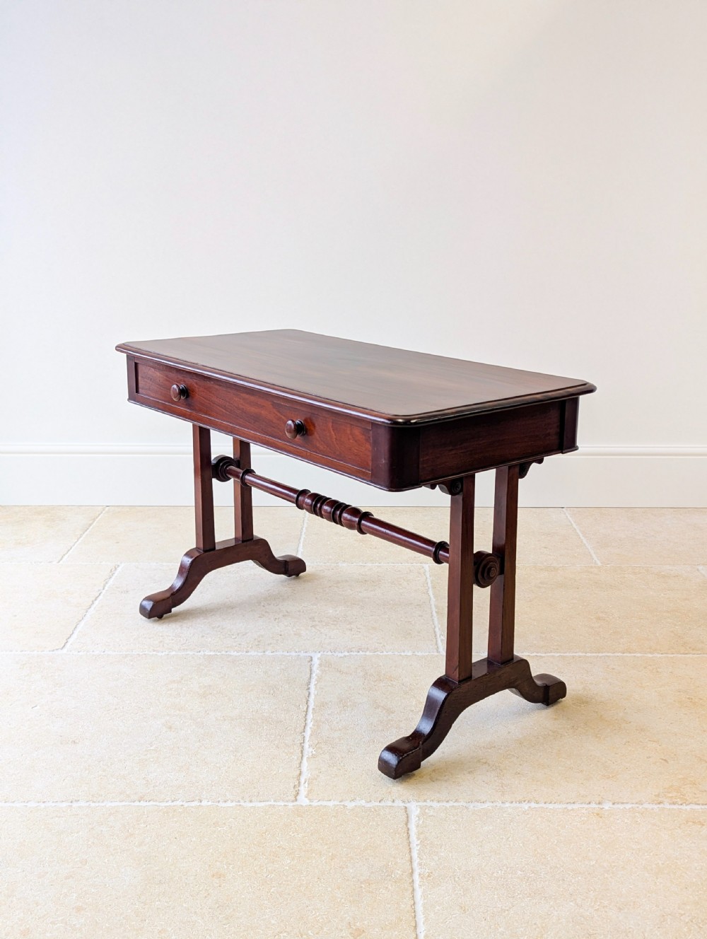 Antique Early Victorian Irish Mahogany Library Table by J. Kerr & Co c. 1850 View XII