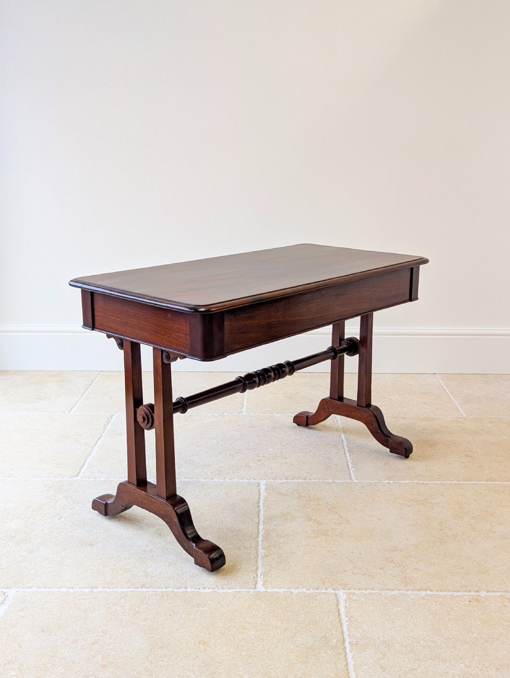 Antique Early Victorian Irish Mahogany Library Table by J. Kerr & Co c. 1850 View XV